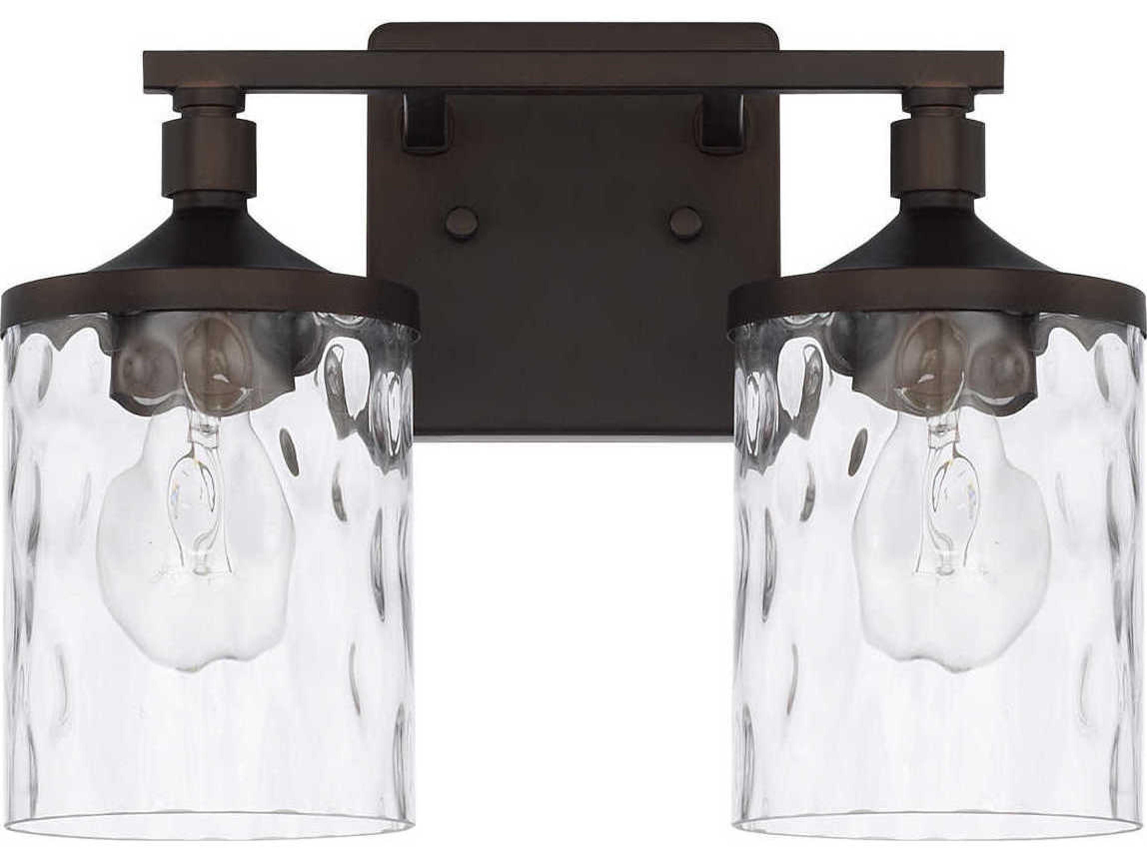Colton 2-Light Bronze Glass Vanity Light