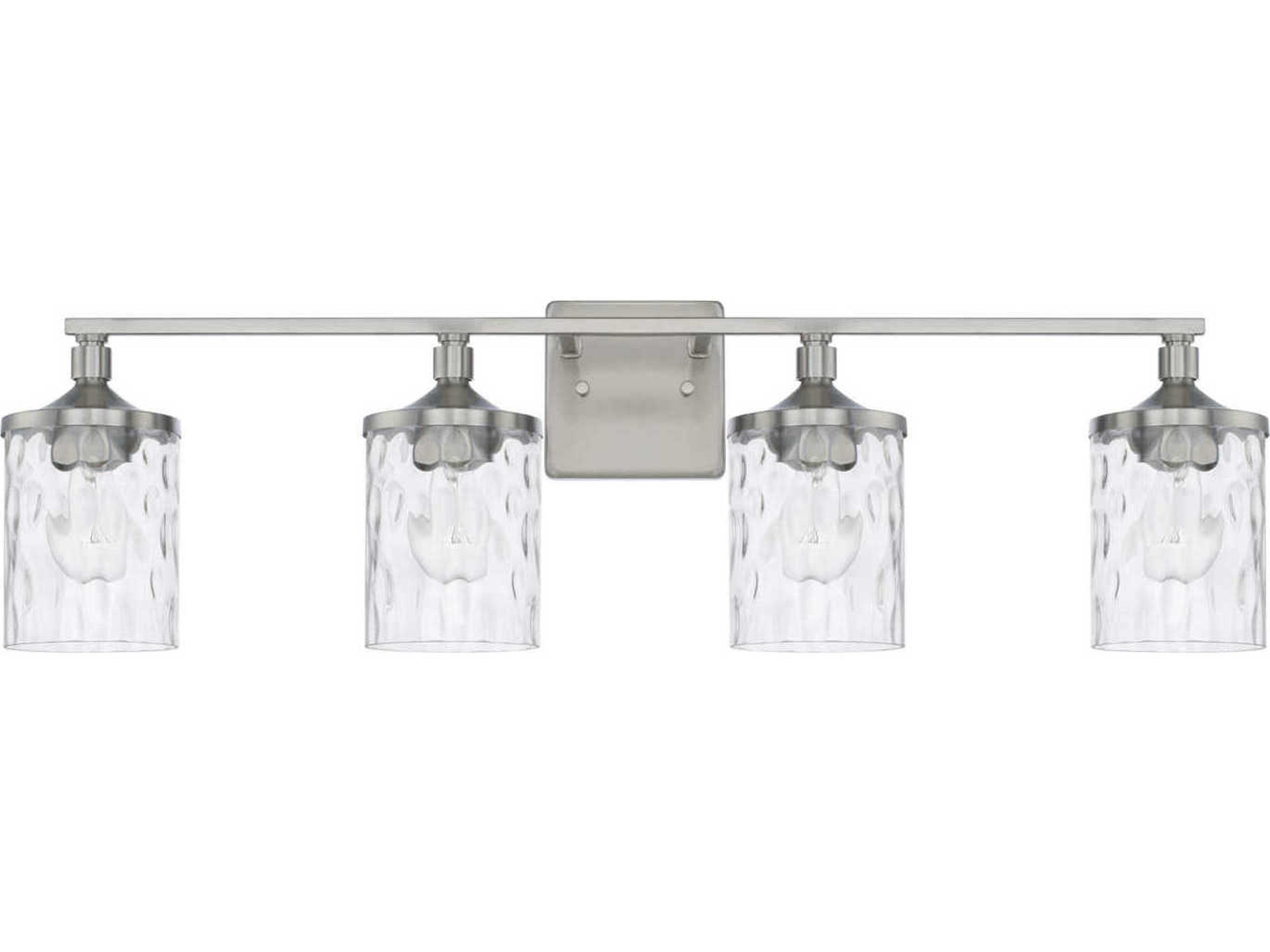 Colton 4-Light Brushed Nickel Glass Vanity Light