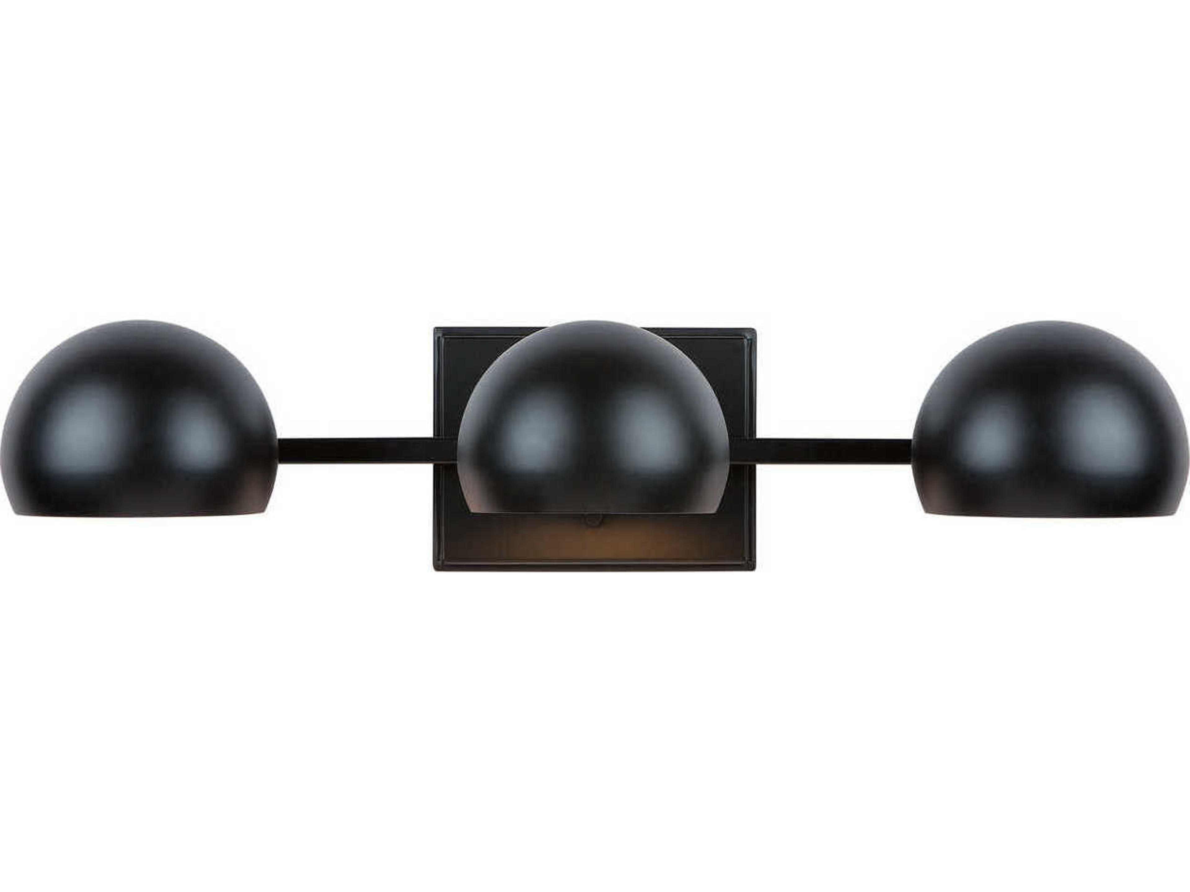 Hadley 3-Light Matte Black Vanity Light