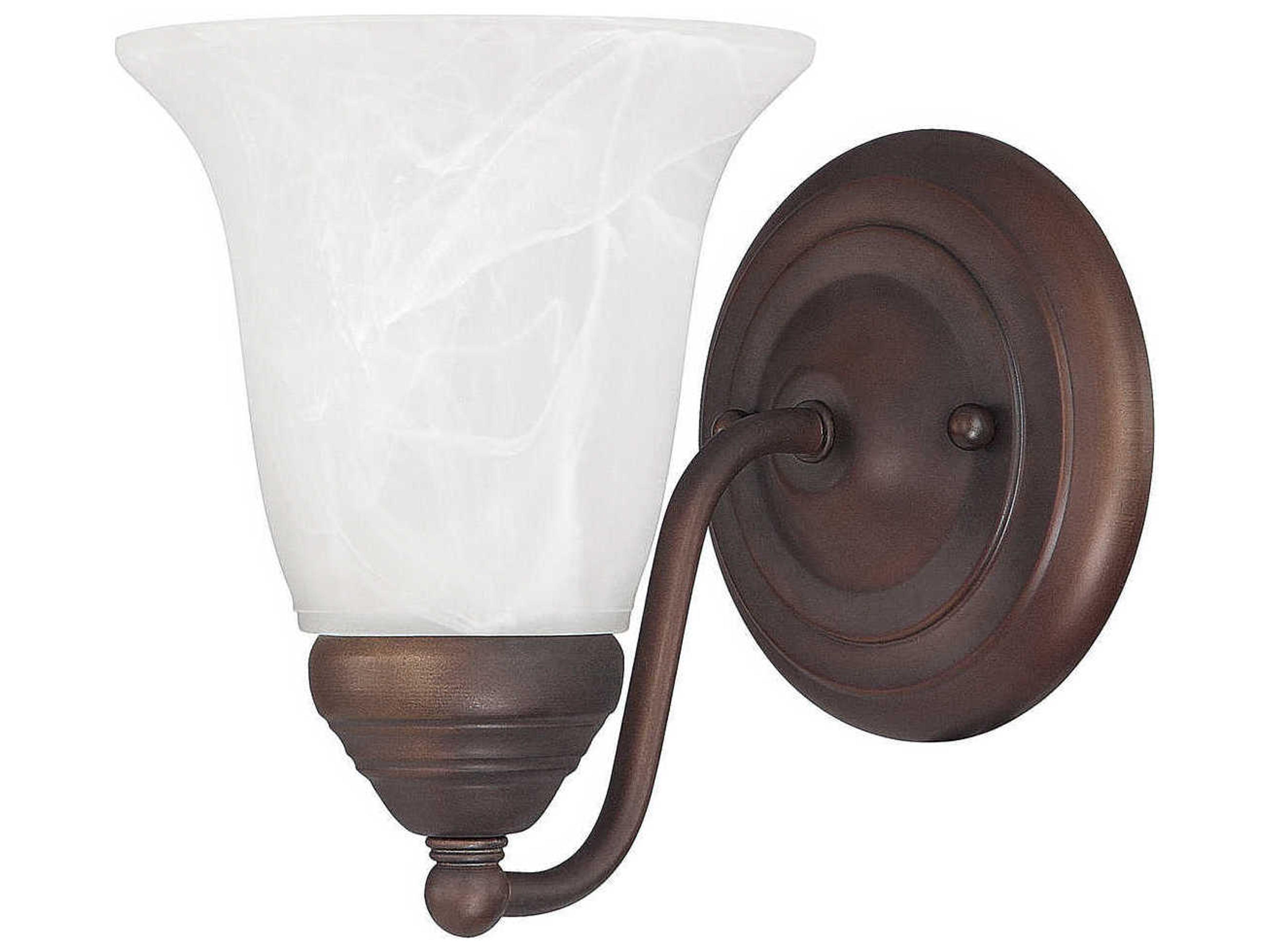 1-Light Burnished Bronze Glass Wall Sconce