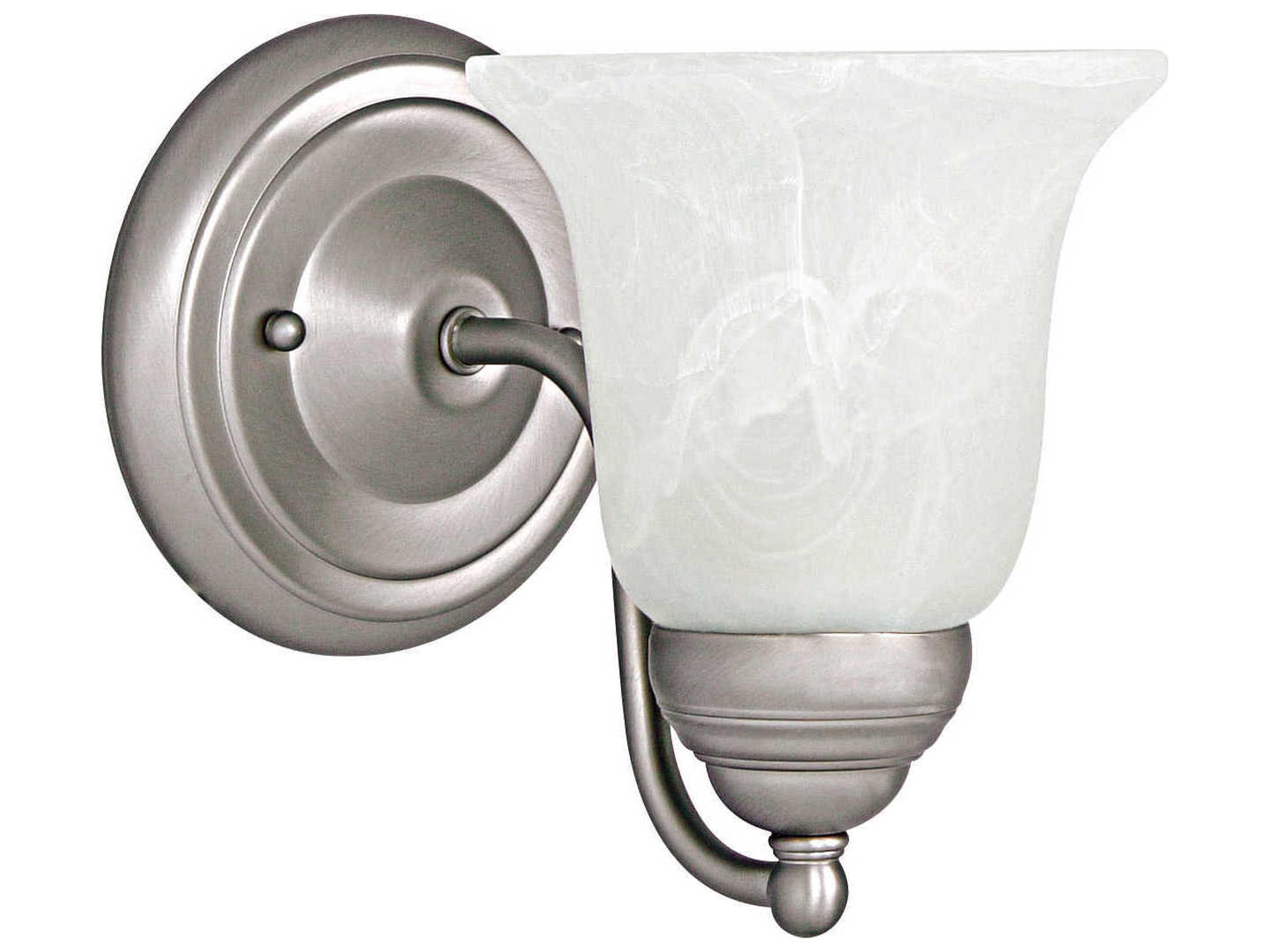 1-Light Matte Nickel Glass Wall Sconce
