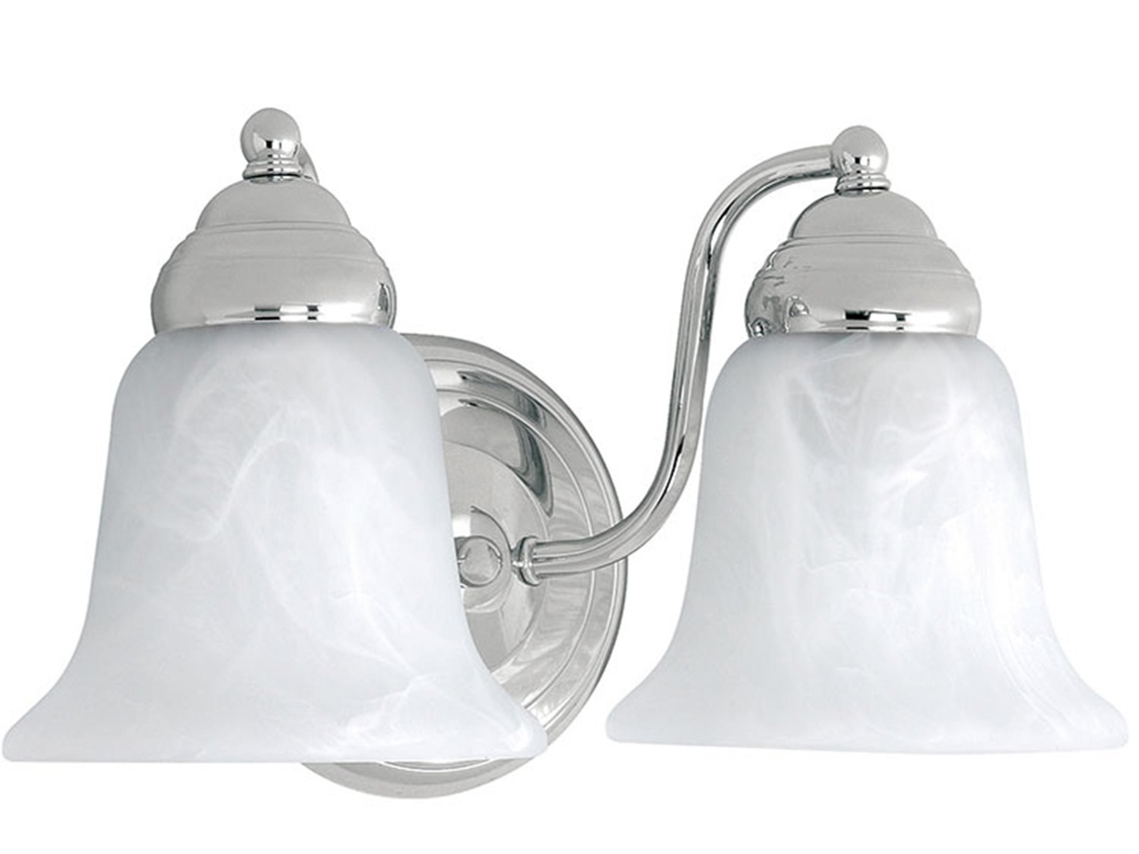 2-Light Chrome Glass Vanity Light