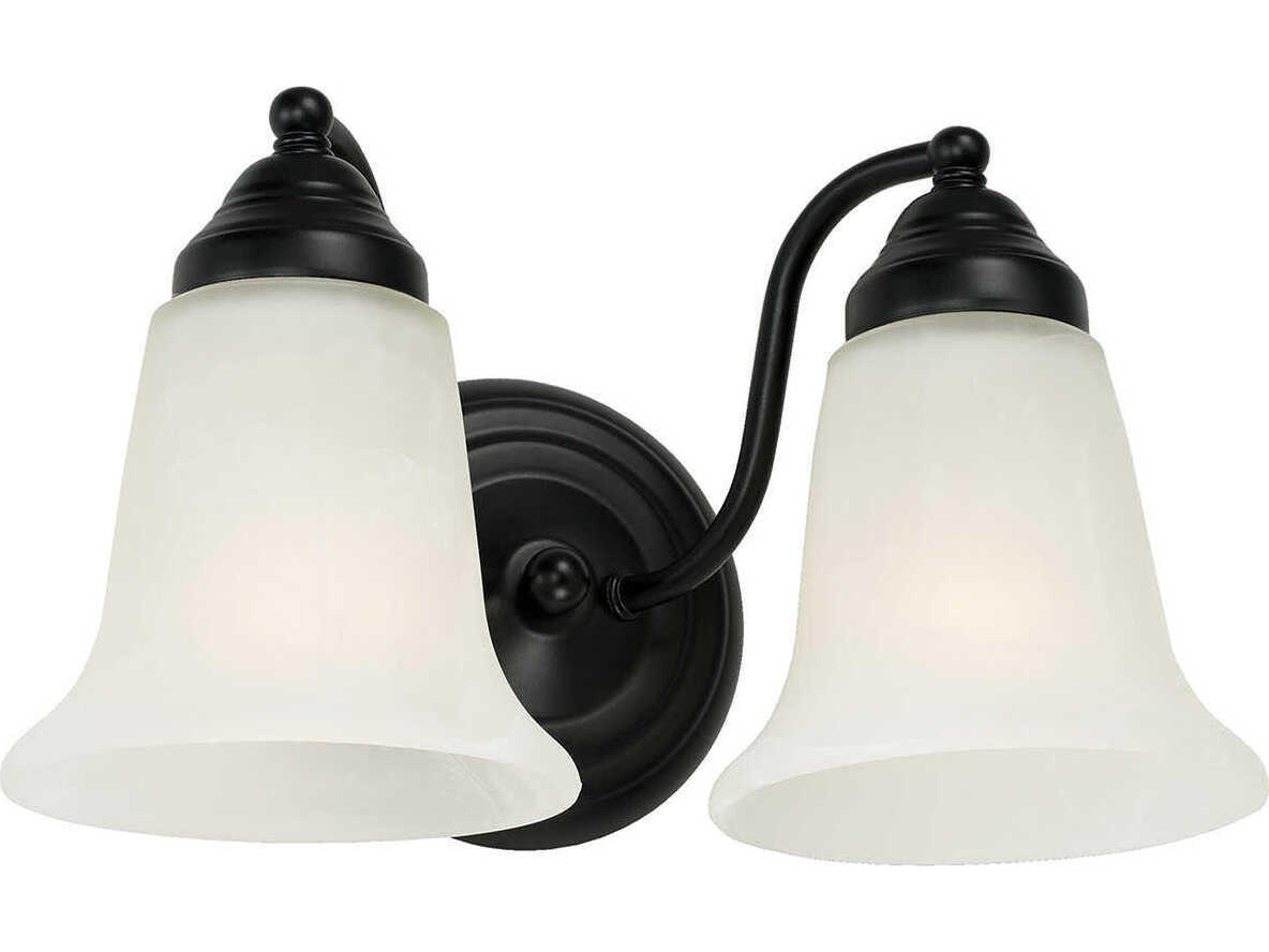 Brady 2-Light Matte Black Glass Vanity Light
