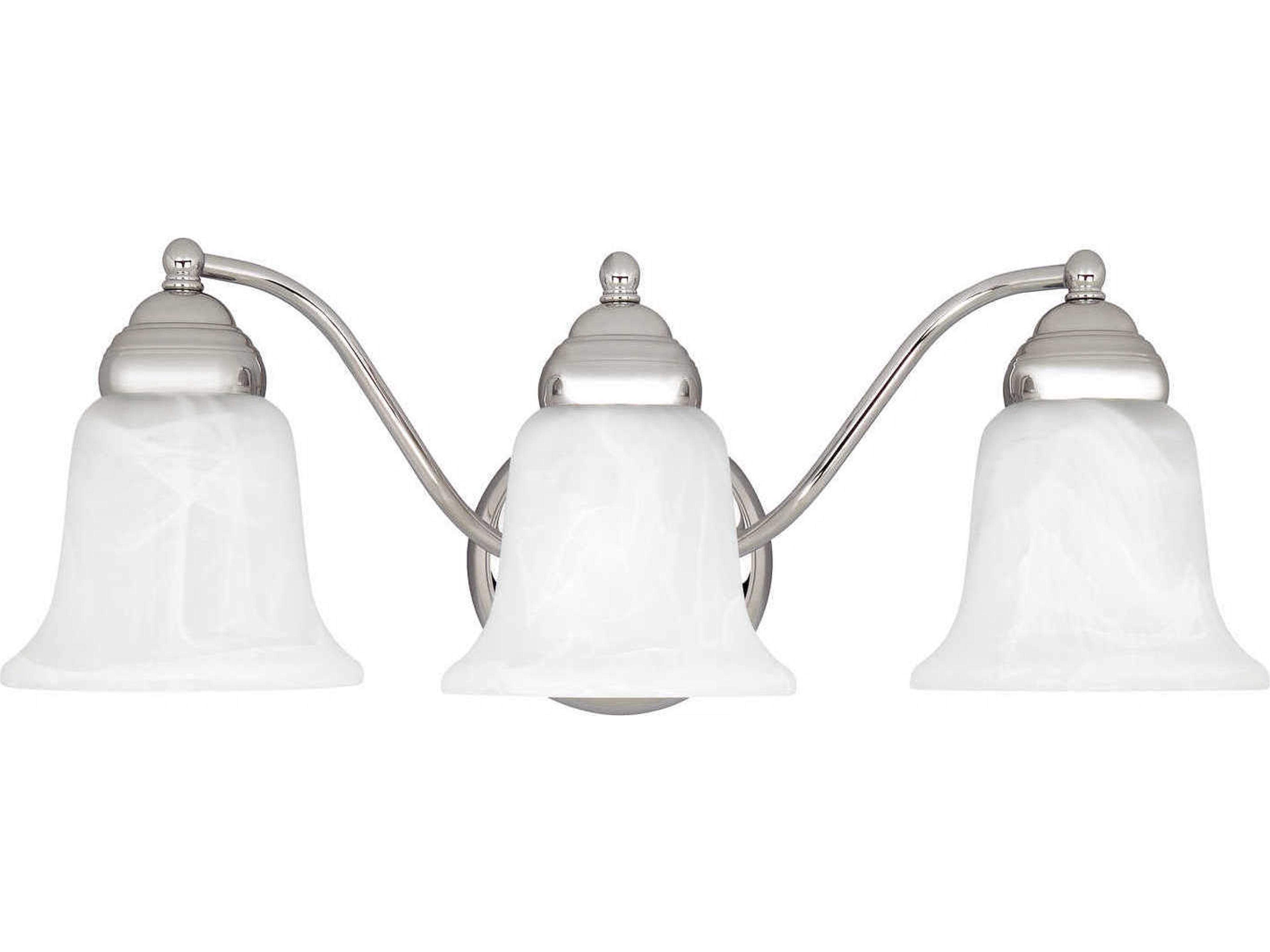 3-Light Chrome Glass Vanity Light