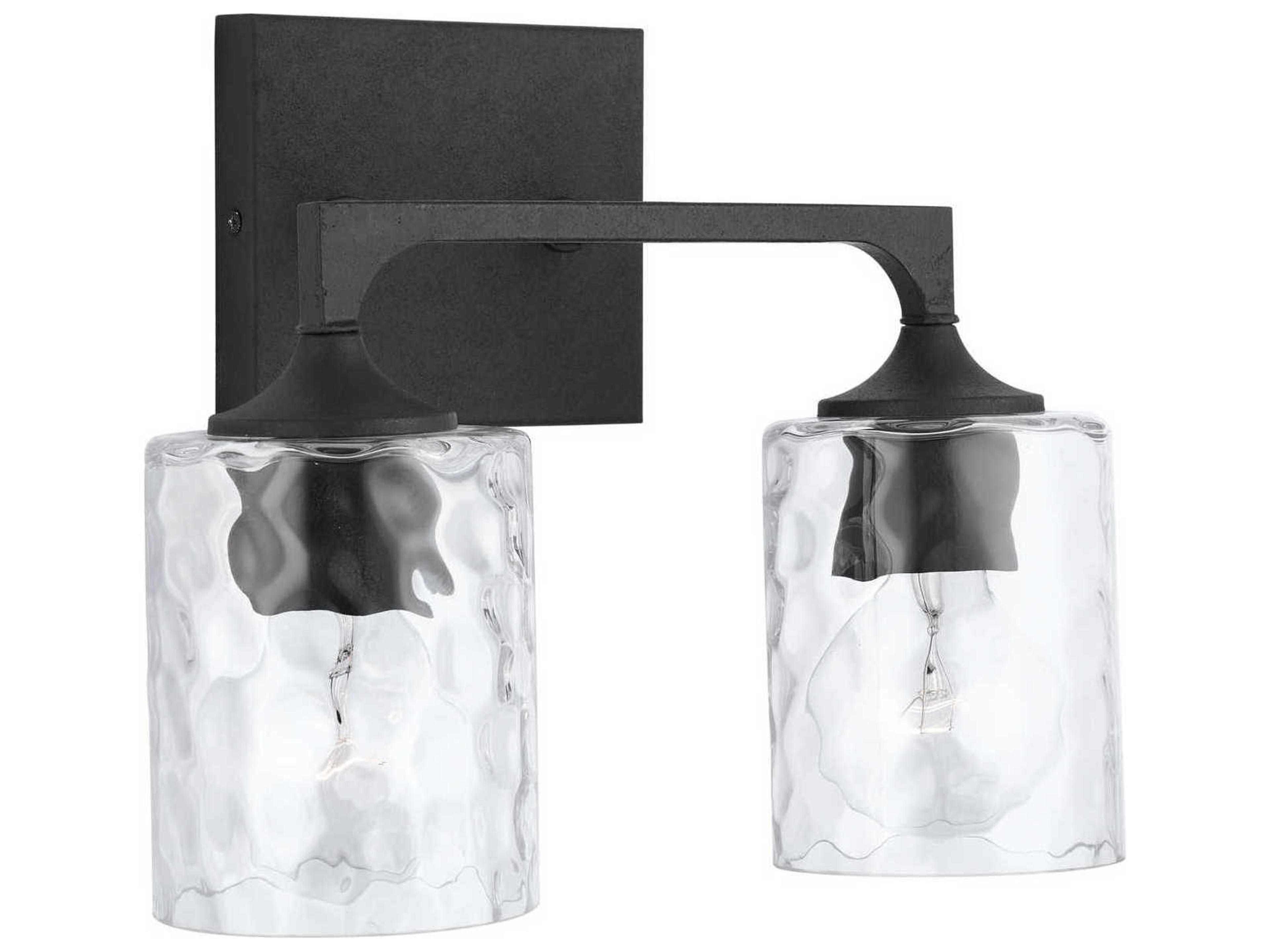 Capital Lighting Clint 2-Light Black Iron Vanity Light
