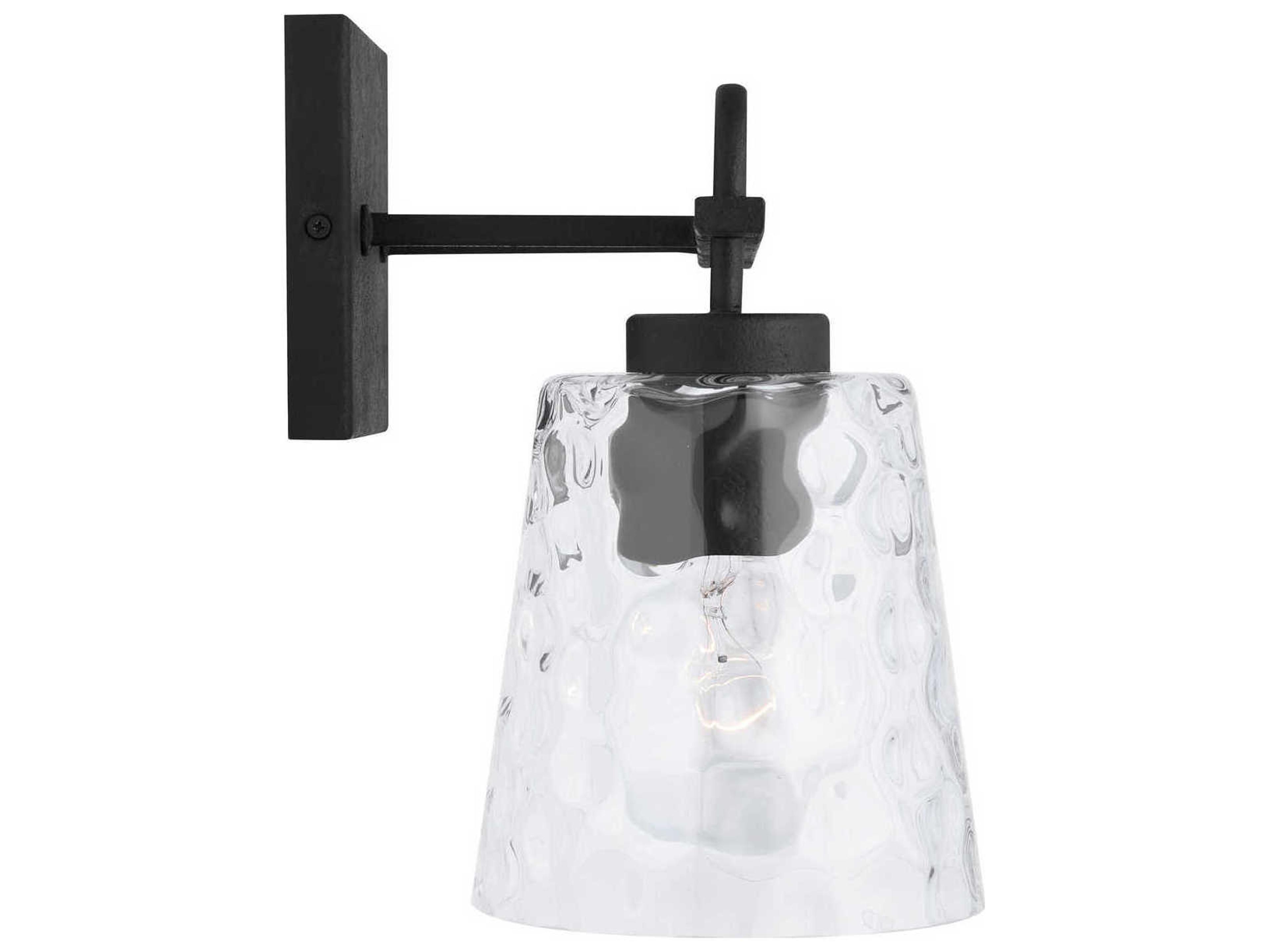 Capital Lighting 2-Light Black Iron Glass Vanity Light