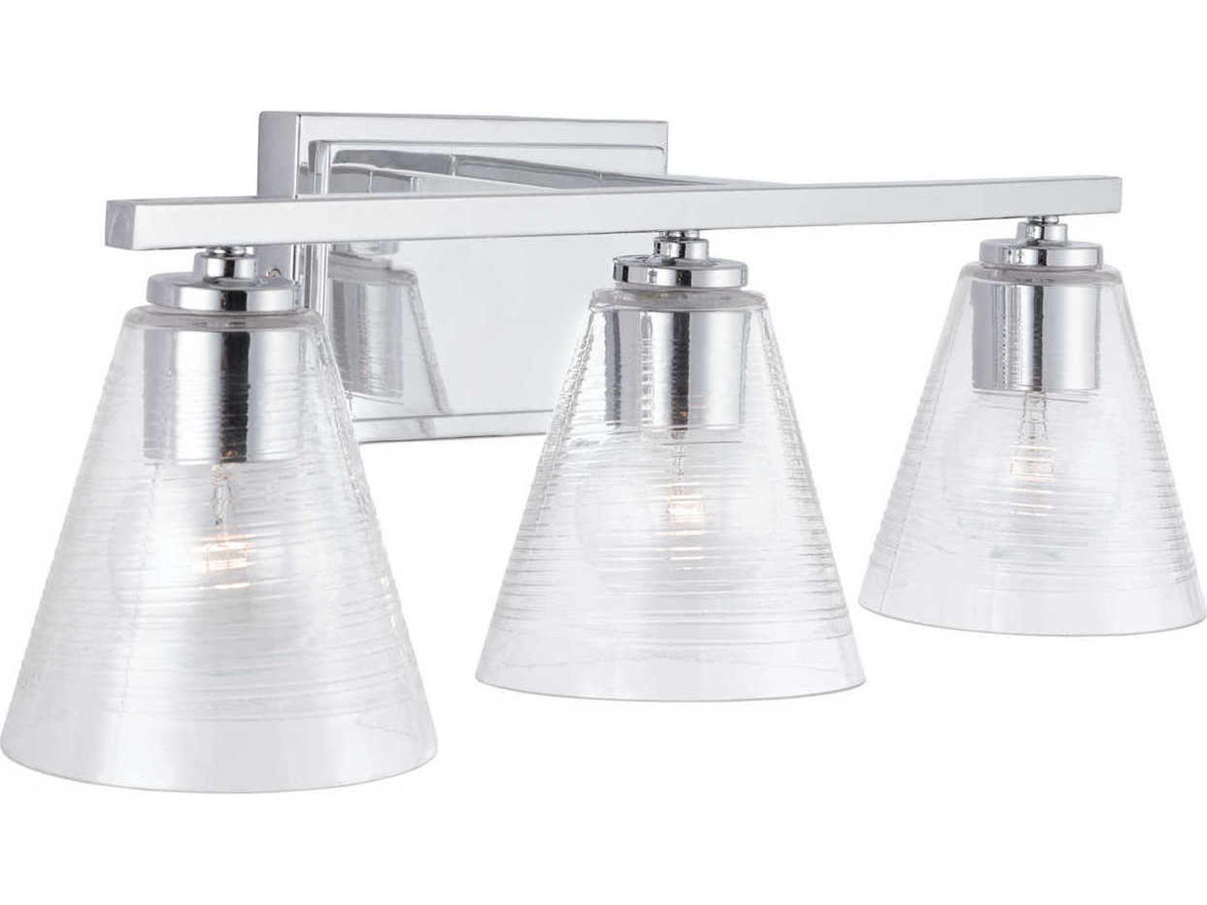 Capital Lighting 3-Light Chrome Glass Vanity Light
