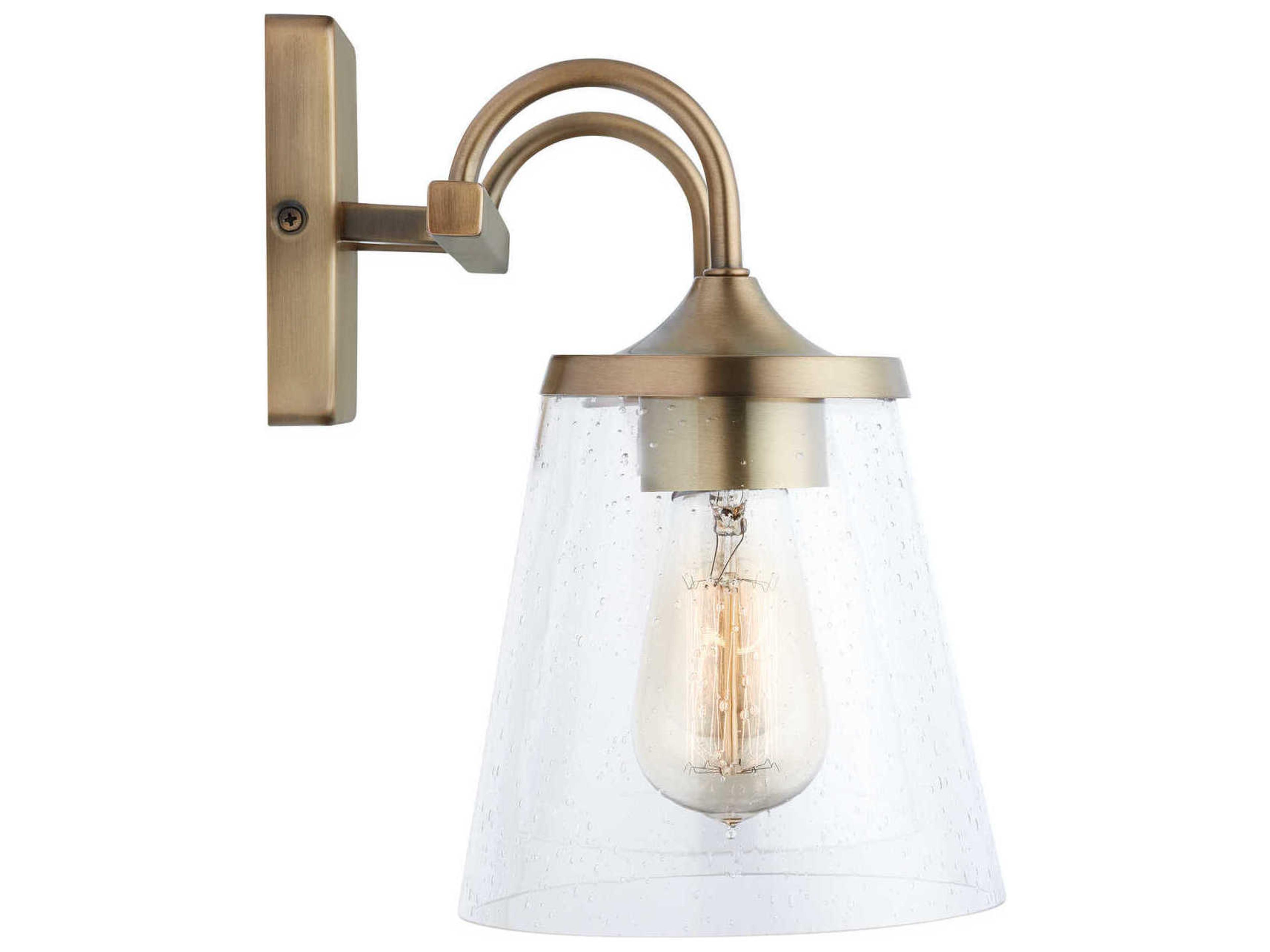 Capital Lighting 2-Light Aged Brass Glass Vanity Light