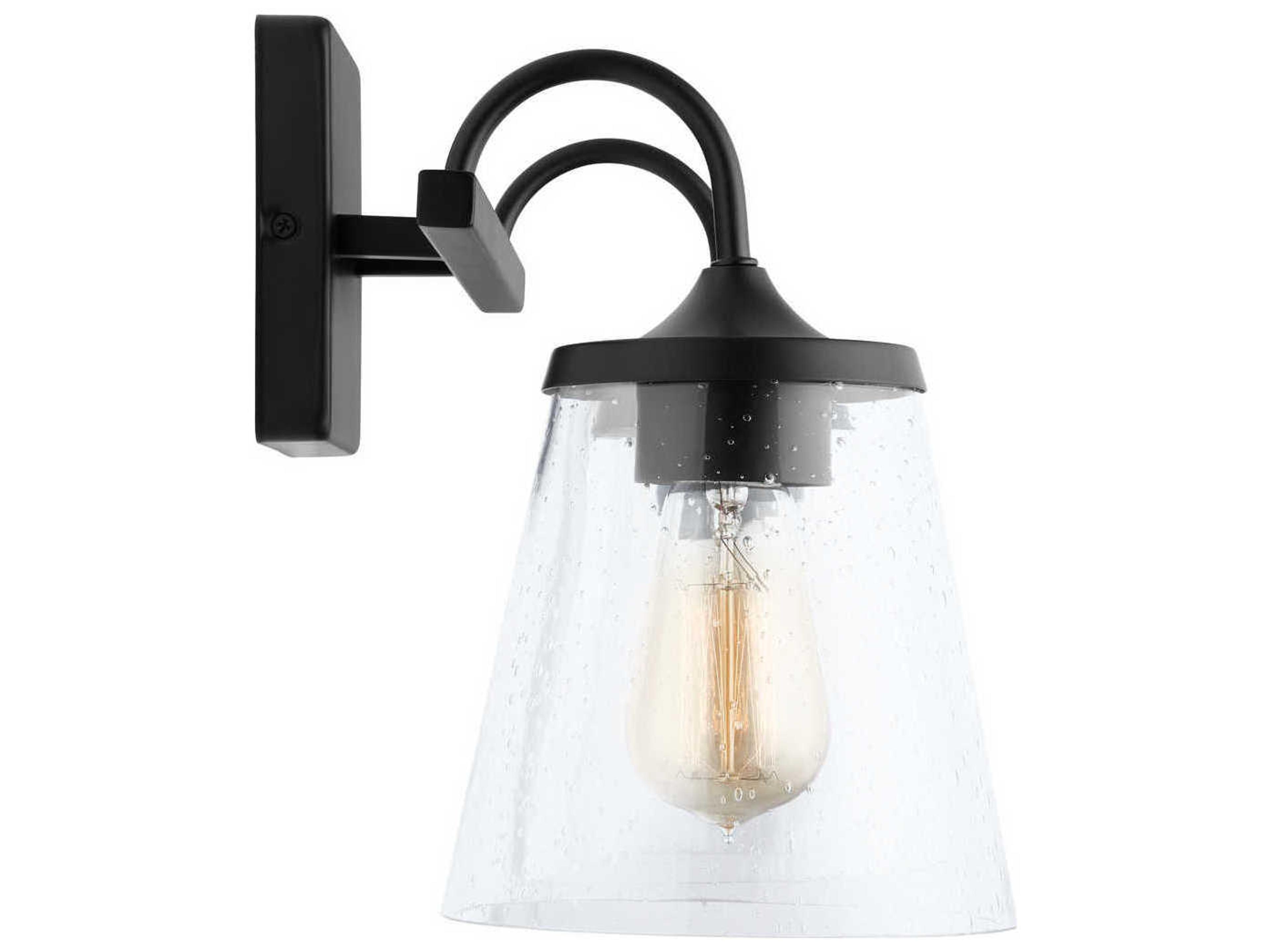 Capital Lighting 2-Light Matte Black Glass Vanity Light