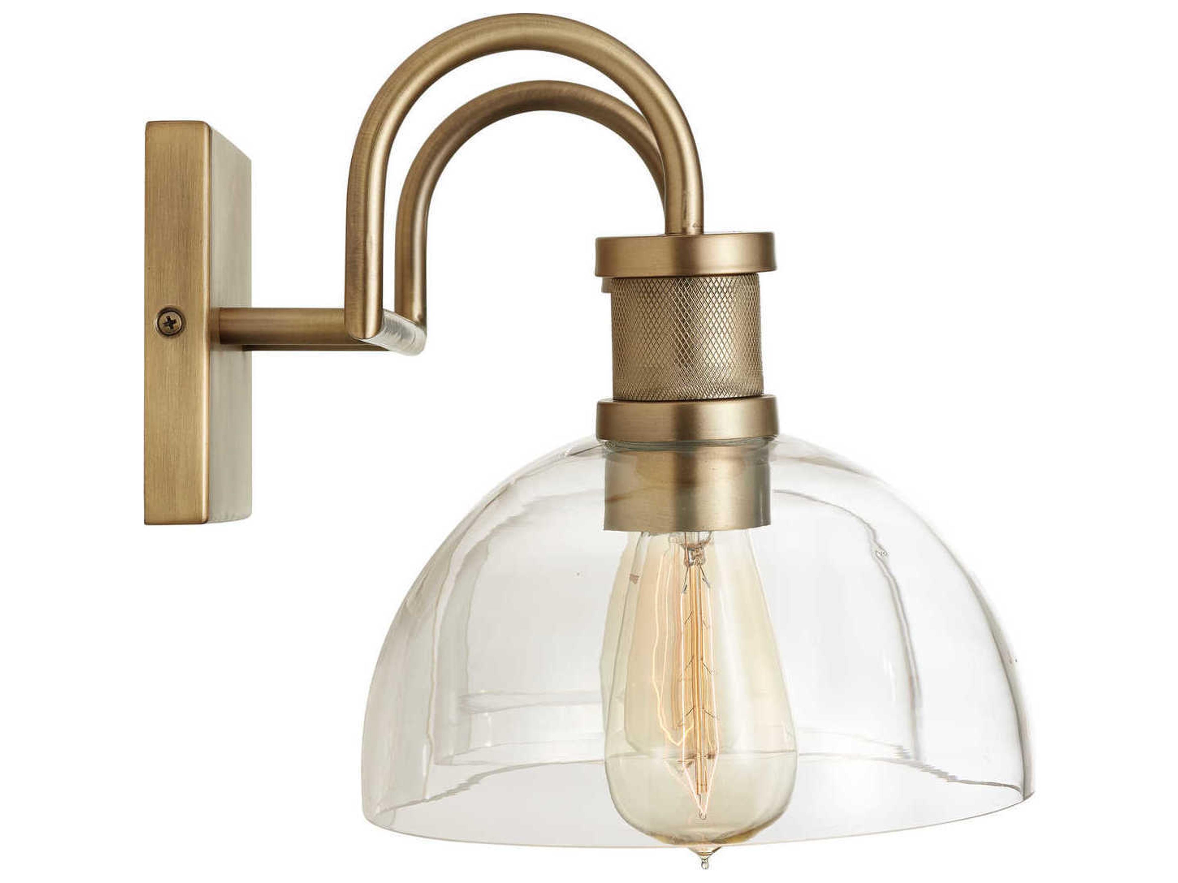 Capital Lighting 2-Light Aged Brass Glass Vanity Light