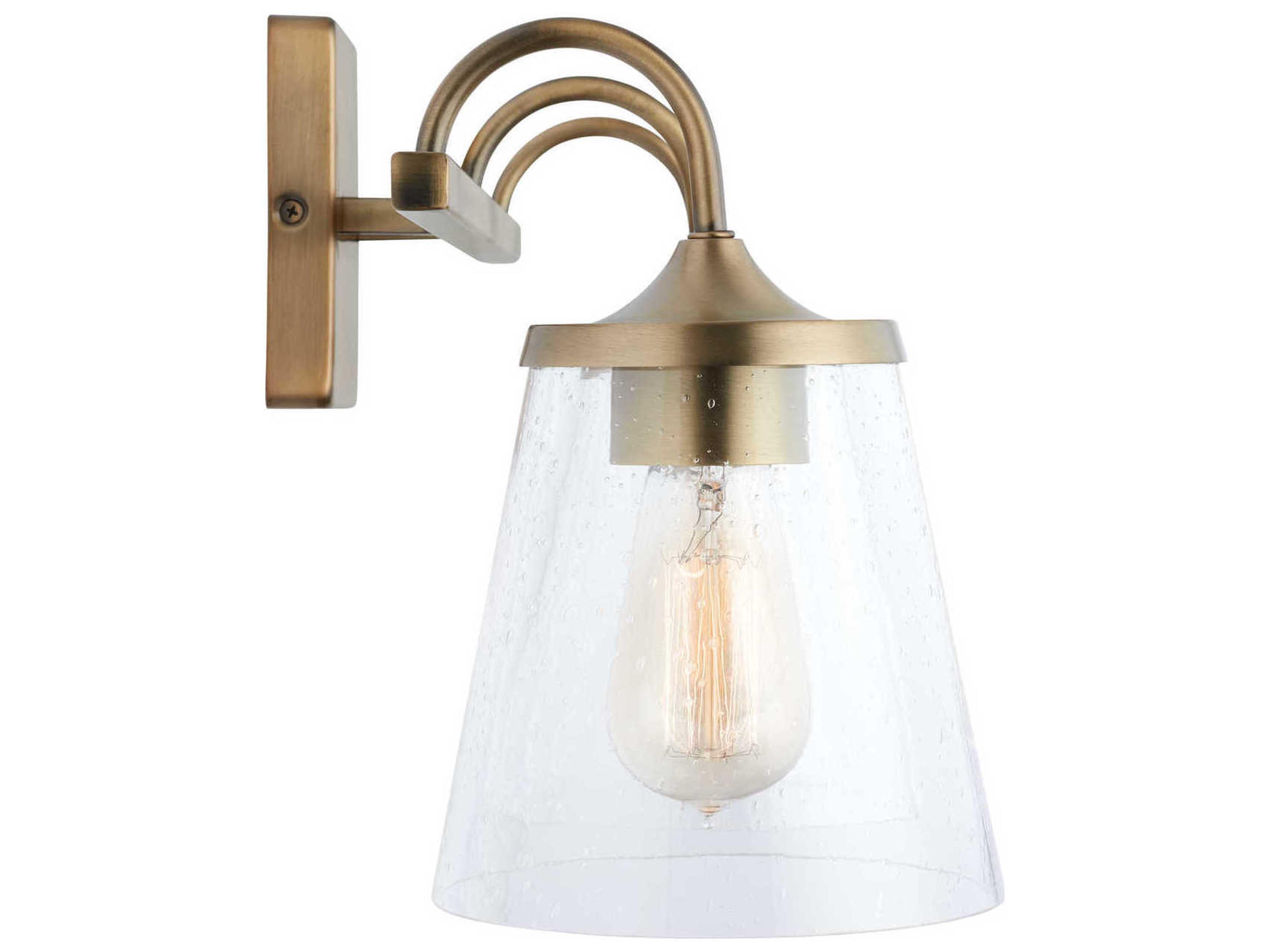 Capital Lighting 3-Light Aged Brass Glass Vanity Light