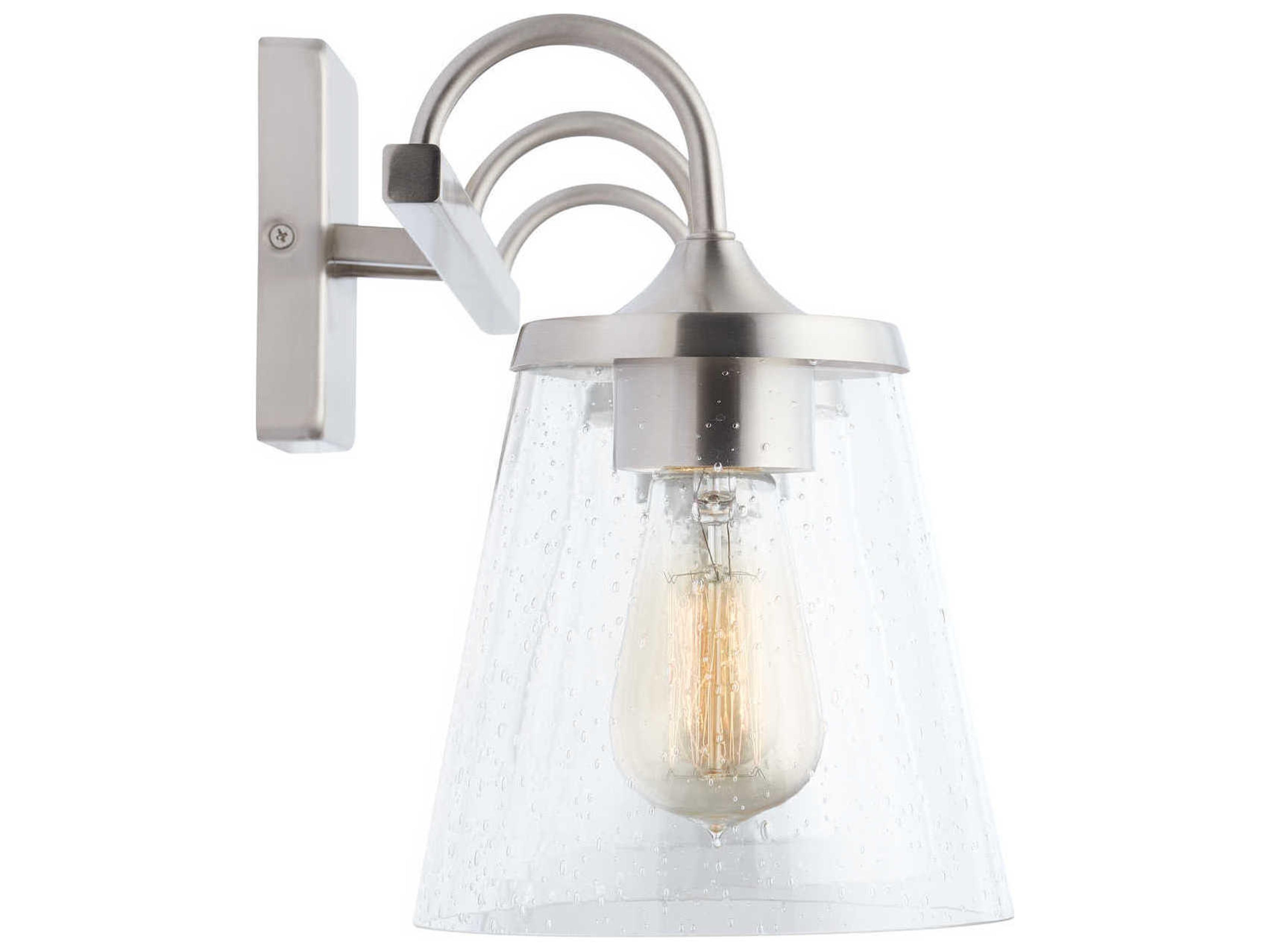 Capital Lighting 3-Light Brushed Nickel Glass Vanity Light