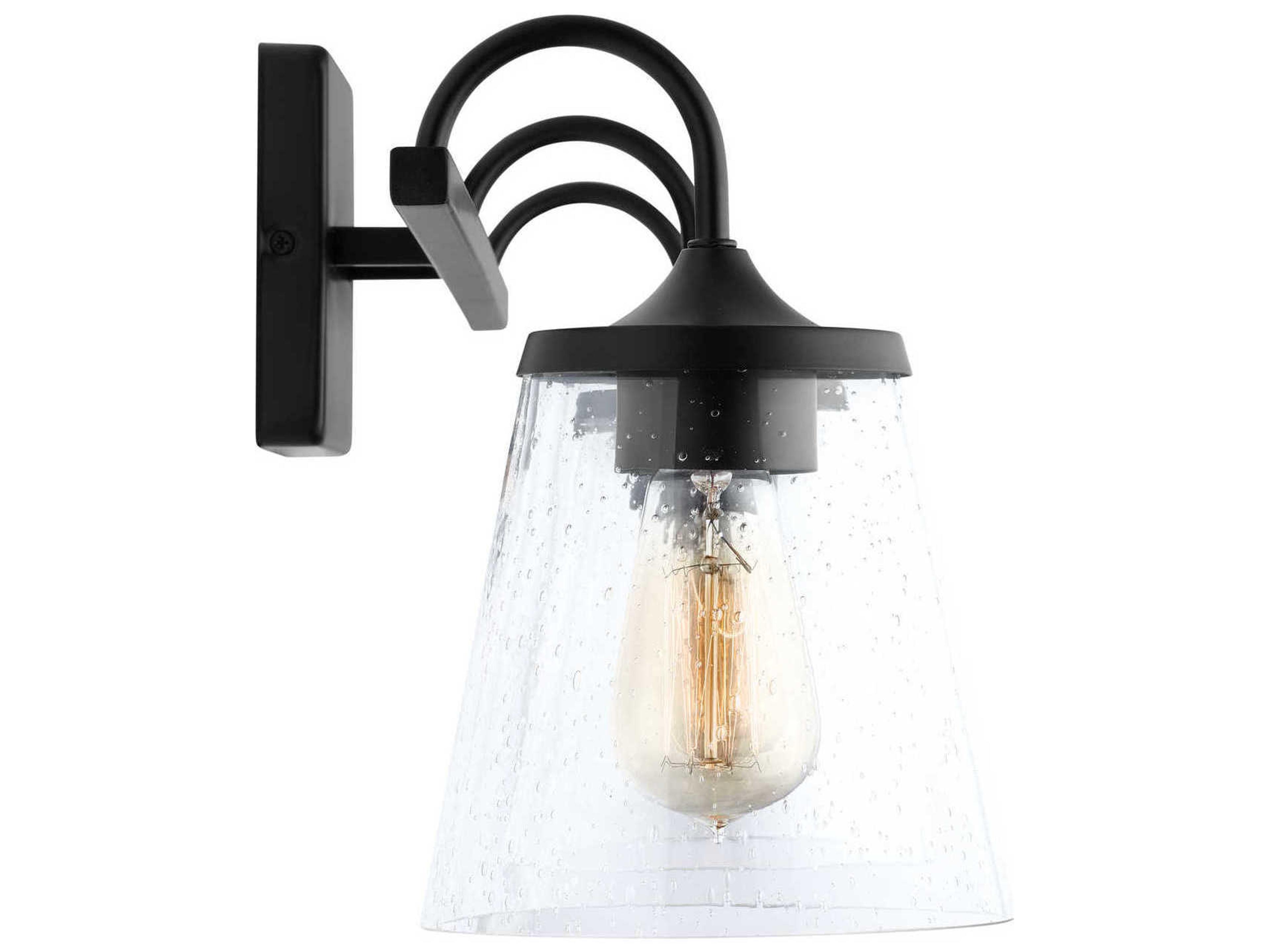 Capital Lighting 3-Light Matte Black Glass Vanity Light