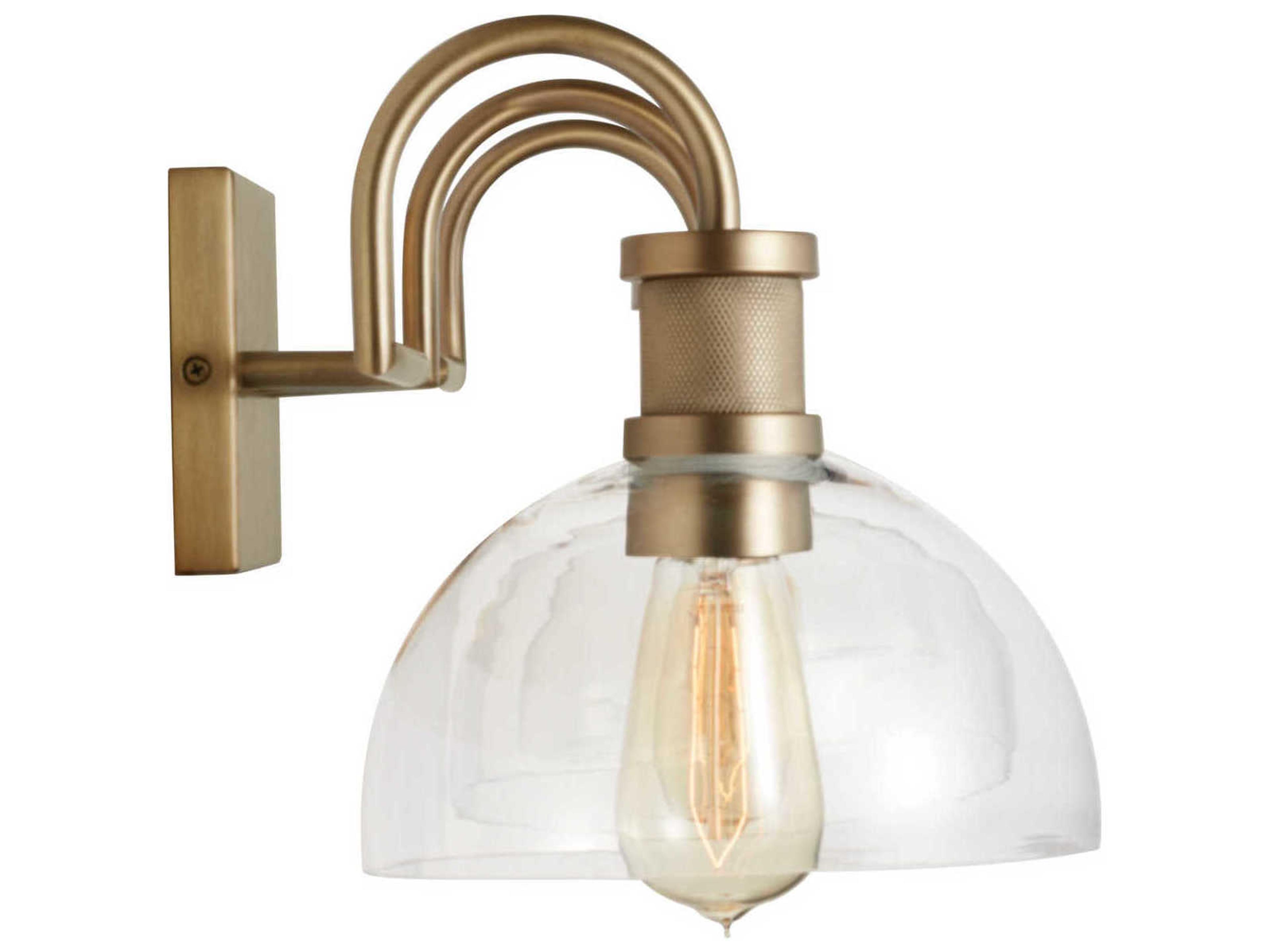 Capital Lighting 3-Light Aged Brass Glass Vanity Light