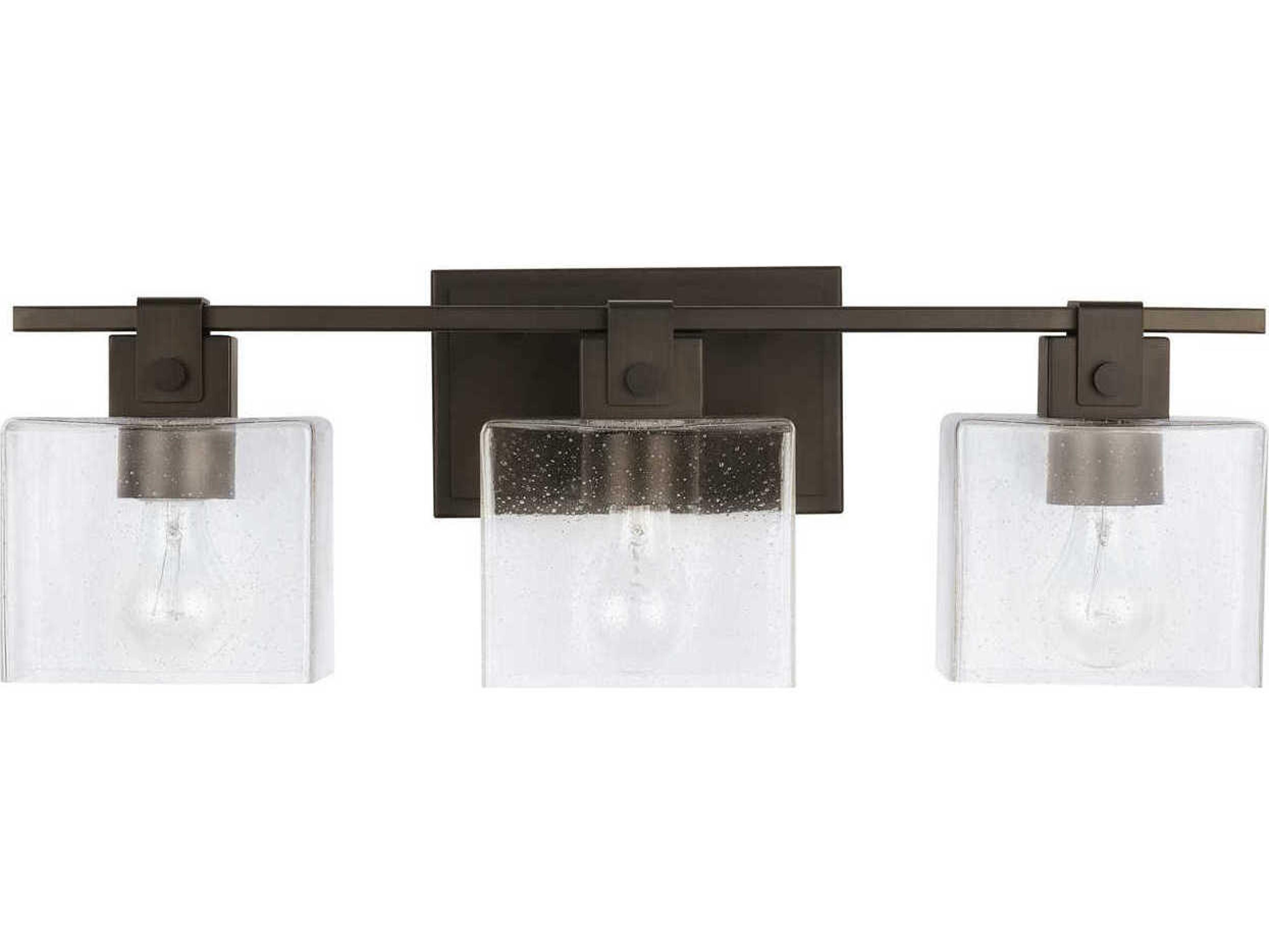 Capital Lighting 3-Light Oil Rubbed Bronze Glass Vanity Light
