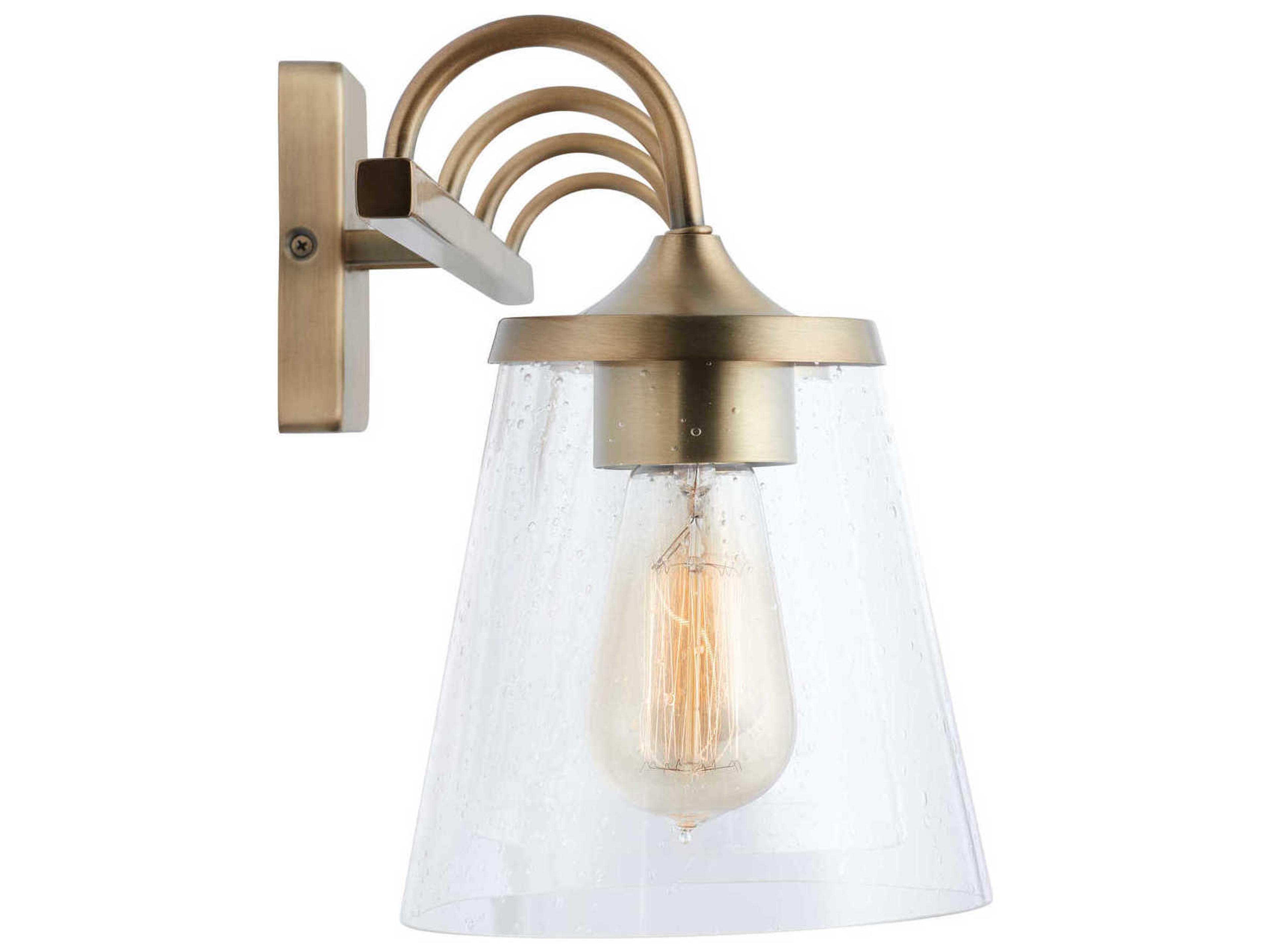 Capital Lighting 4-Light Aged Brass Glass Vanity Light