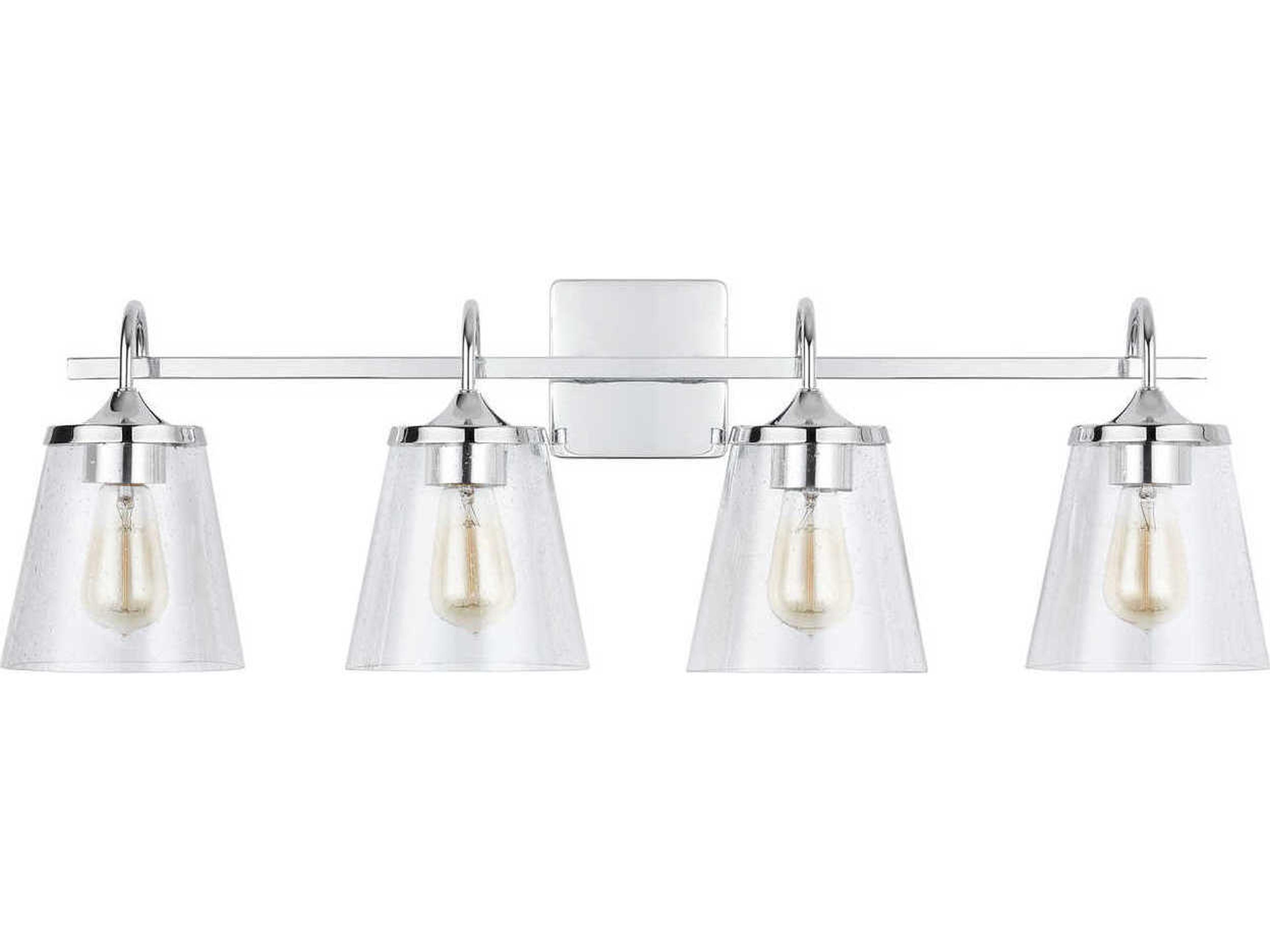 Capital Lighting 4-Light Chrome Glass Vanity Light