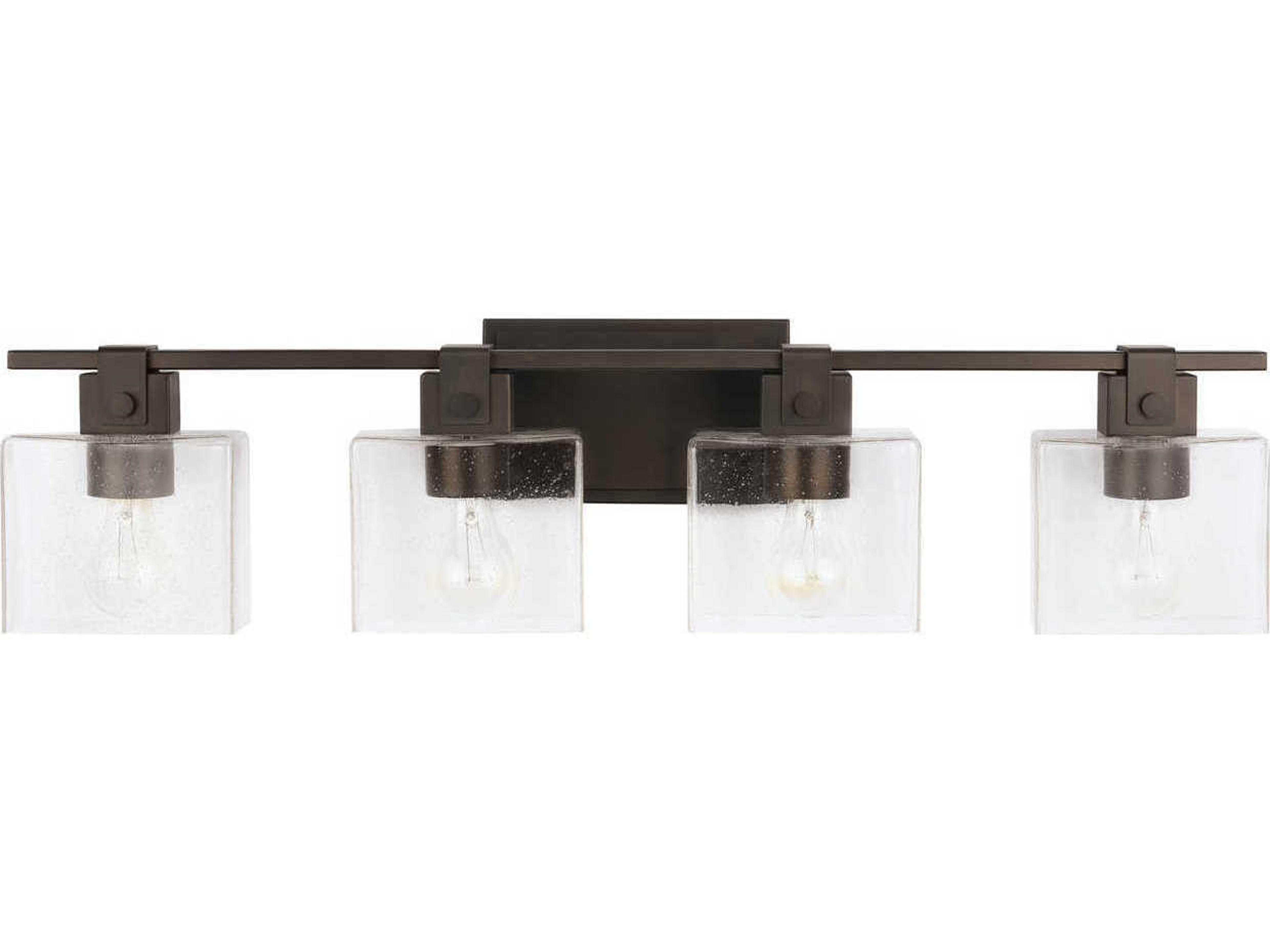 4-Light Oil Rubbed Bronze Glass Vanity Light