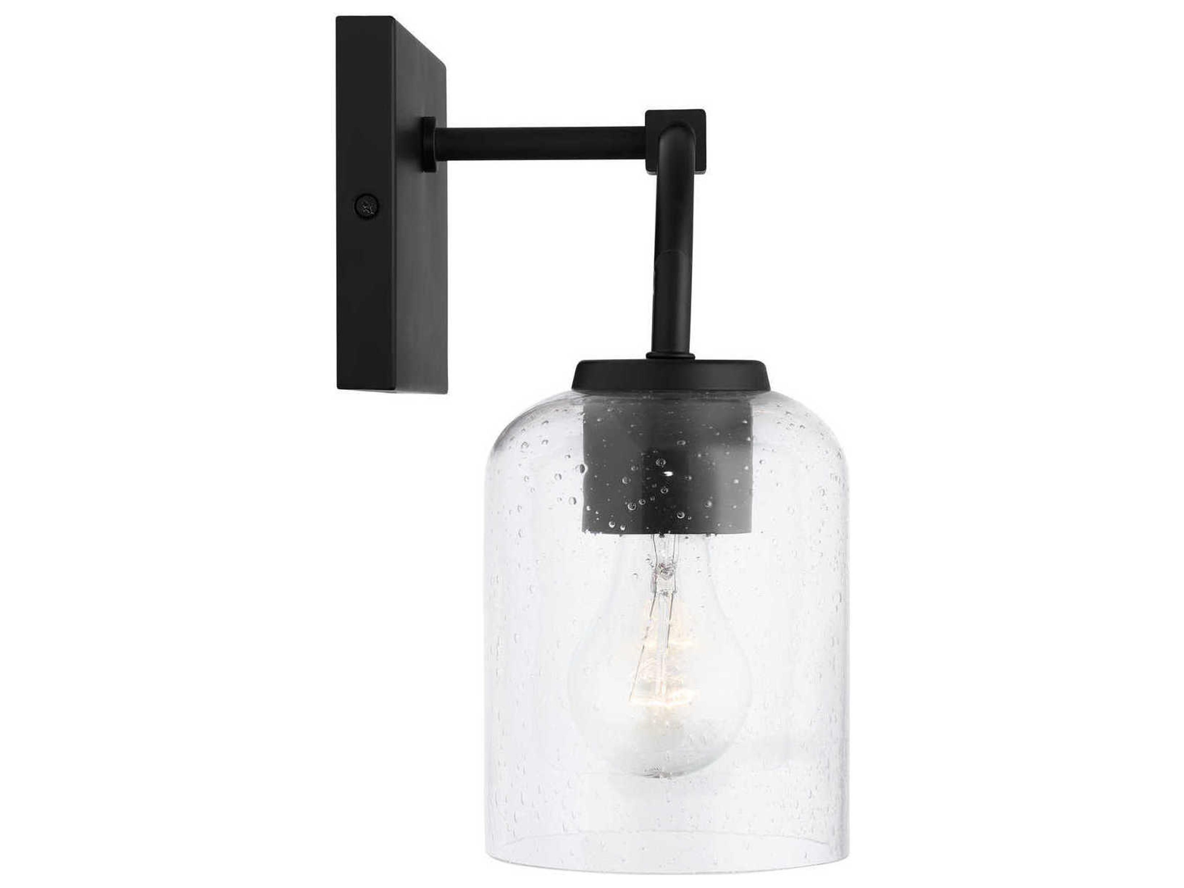 Capital Lighting Carter 2-Light Matte Black Glass Vanity Light