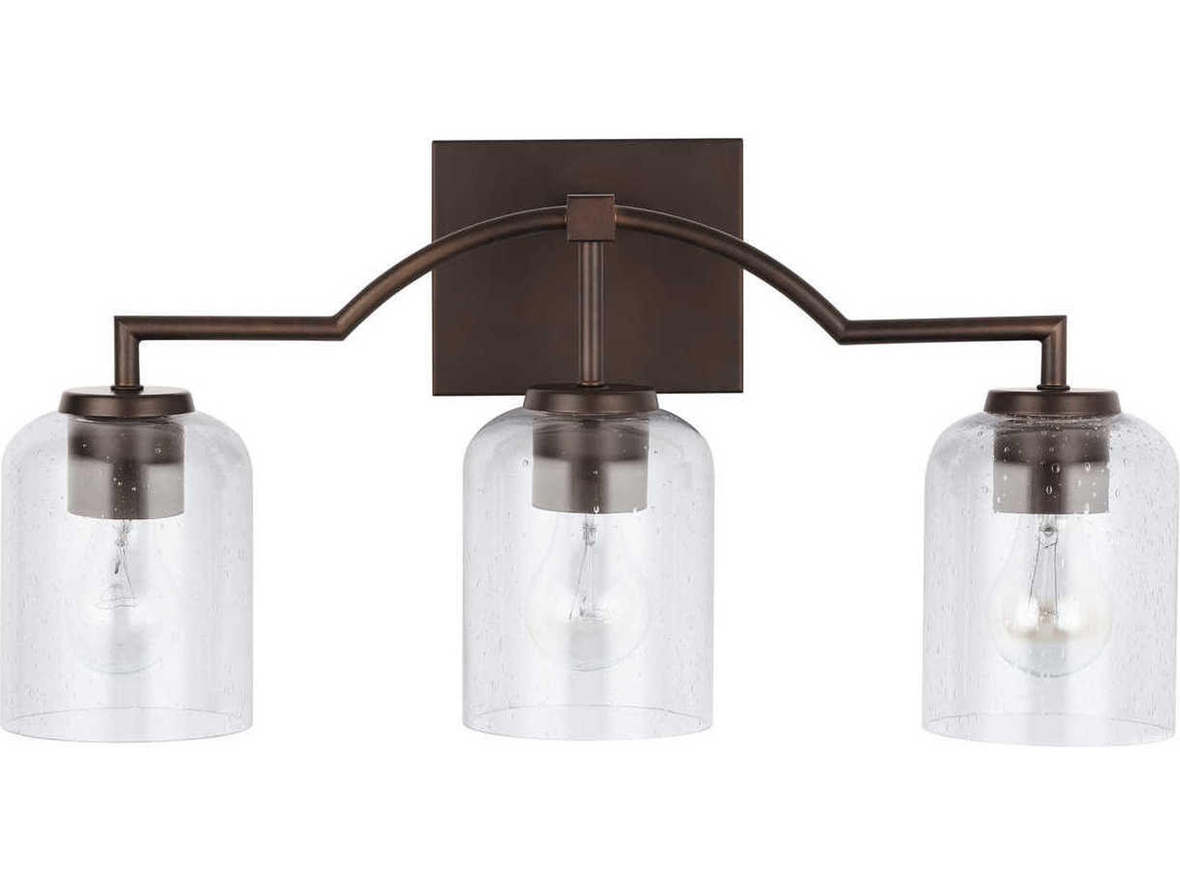Capital Lighting Carter 3-Light Bronze Glass Vanity Light