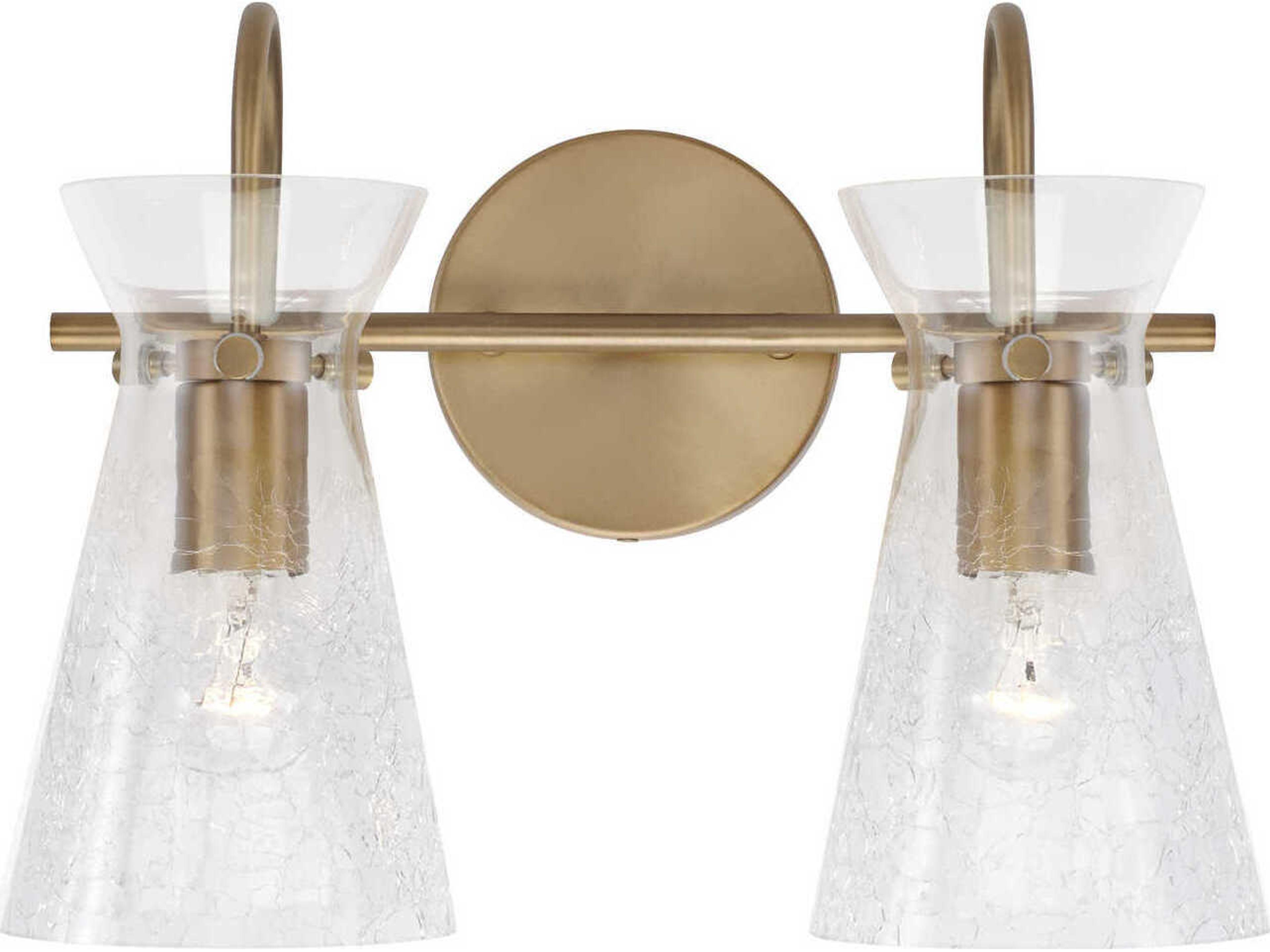 Capital Lighting Mila 2-Light Aged Brass Glass Vanity Light