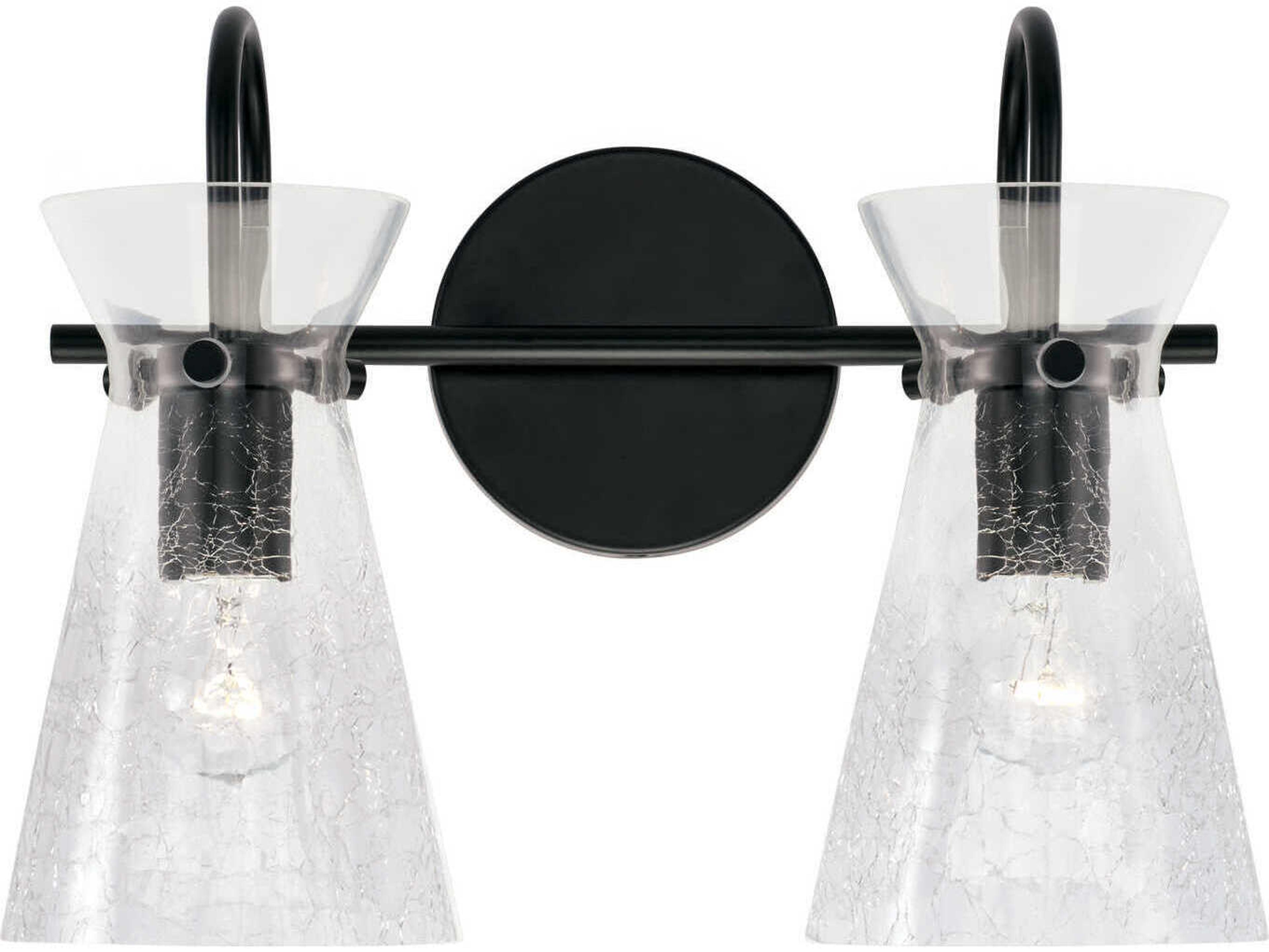 Capital Lighting Mila 2-Light Matte Black Glass Vanity Light