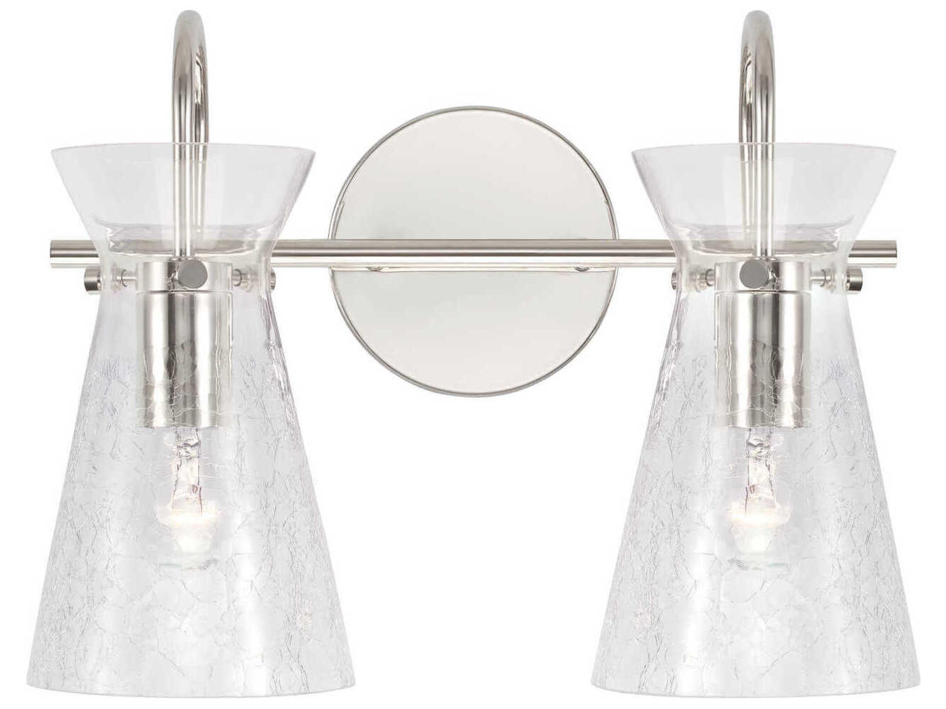 Capital Lighting Mila 2-Light Polished Nickel Glass Vanity Light