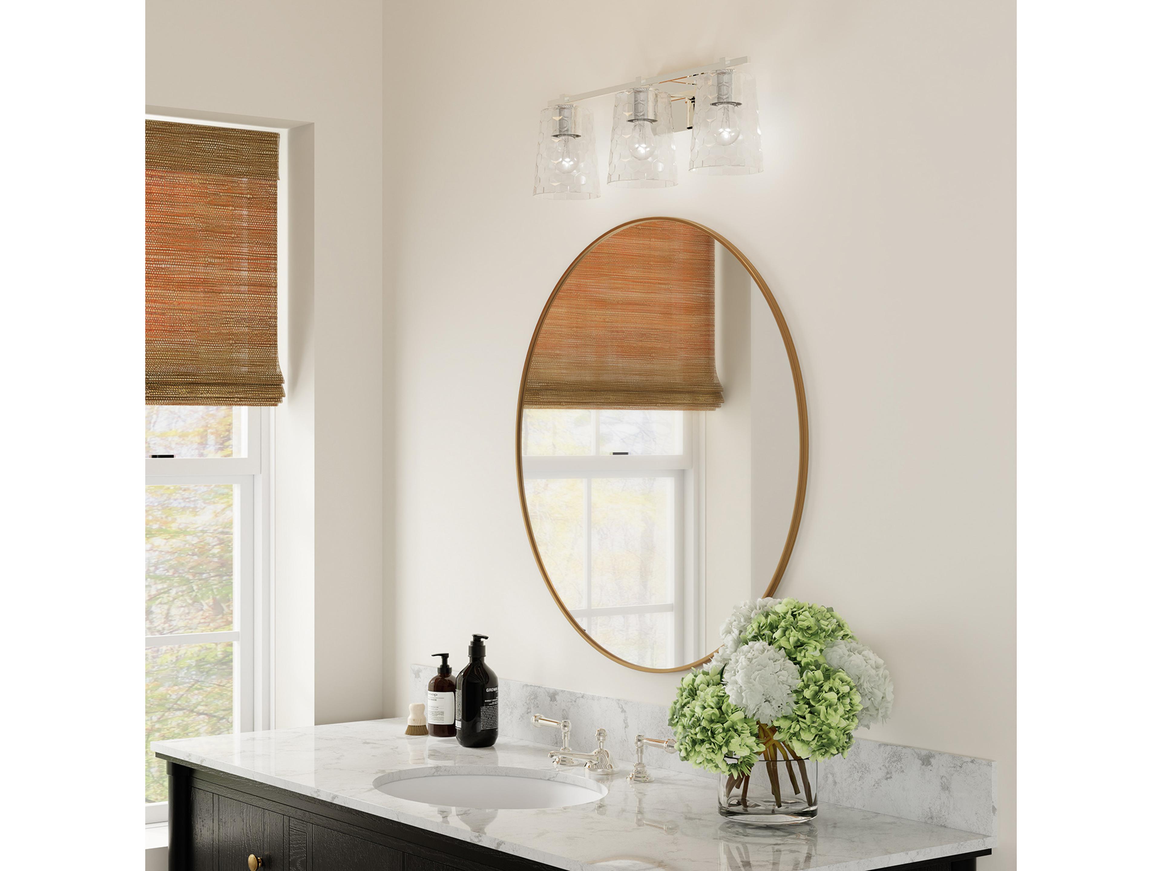 Capital Lighting Burke 3-Light Polished Nickel Glass Vanity Light