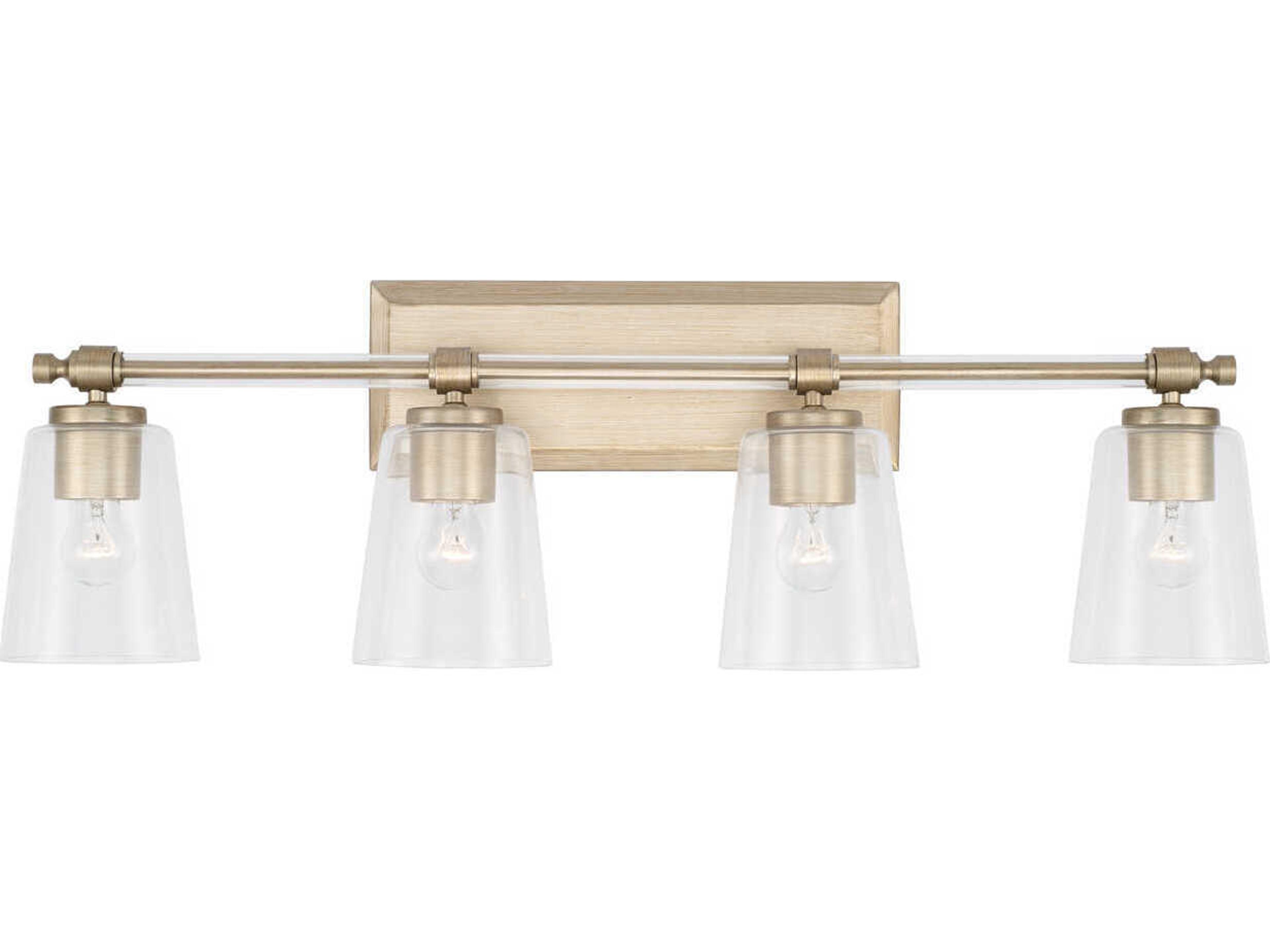 Capital Lighting Breigh 4-Light Brushed Champagne Brass Glass Vanity Light