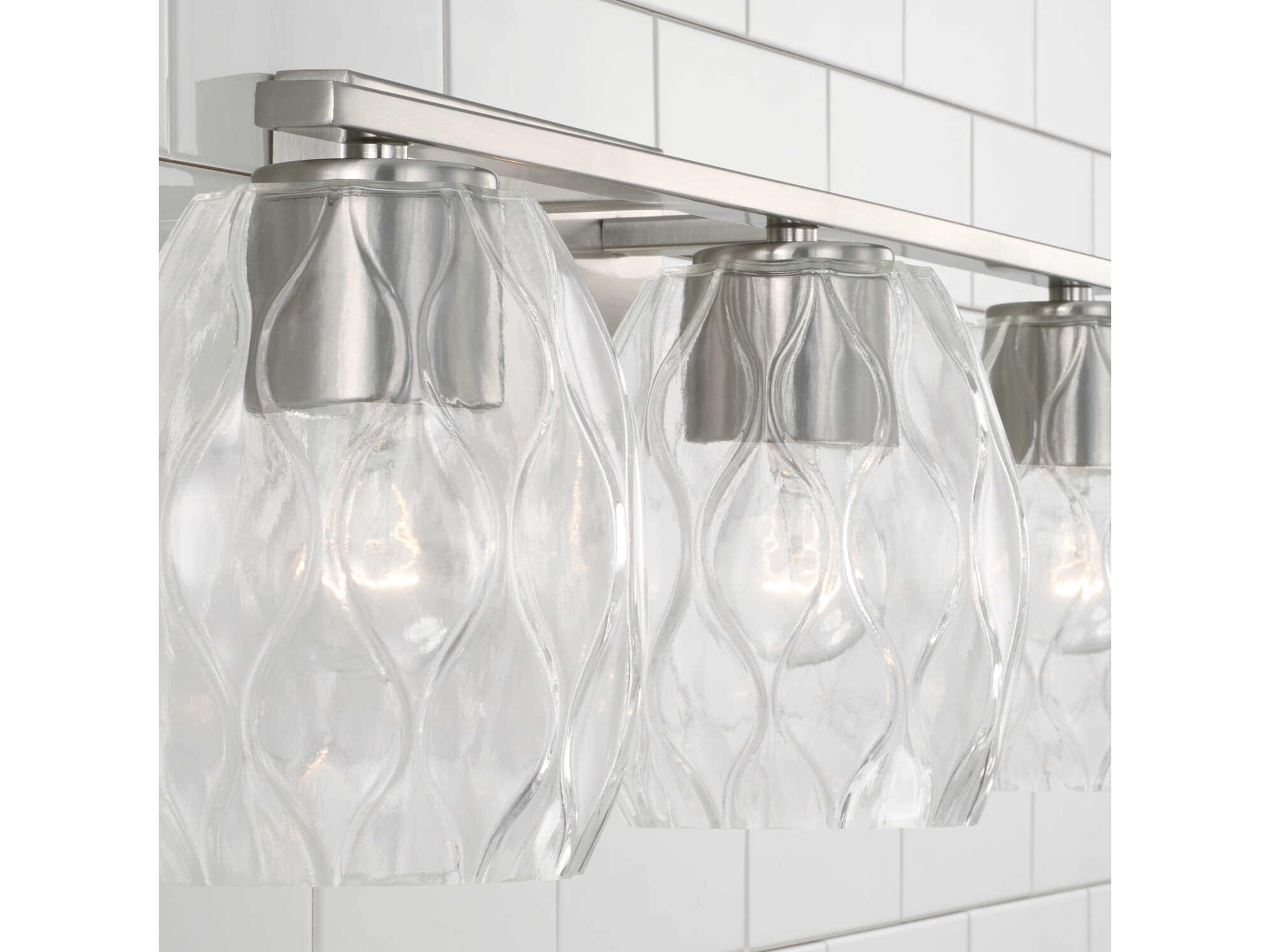 Capital Lighting Lucas 3-Light Brushed Nickel Glass Vanity Light