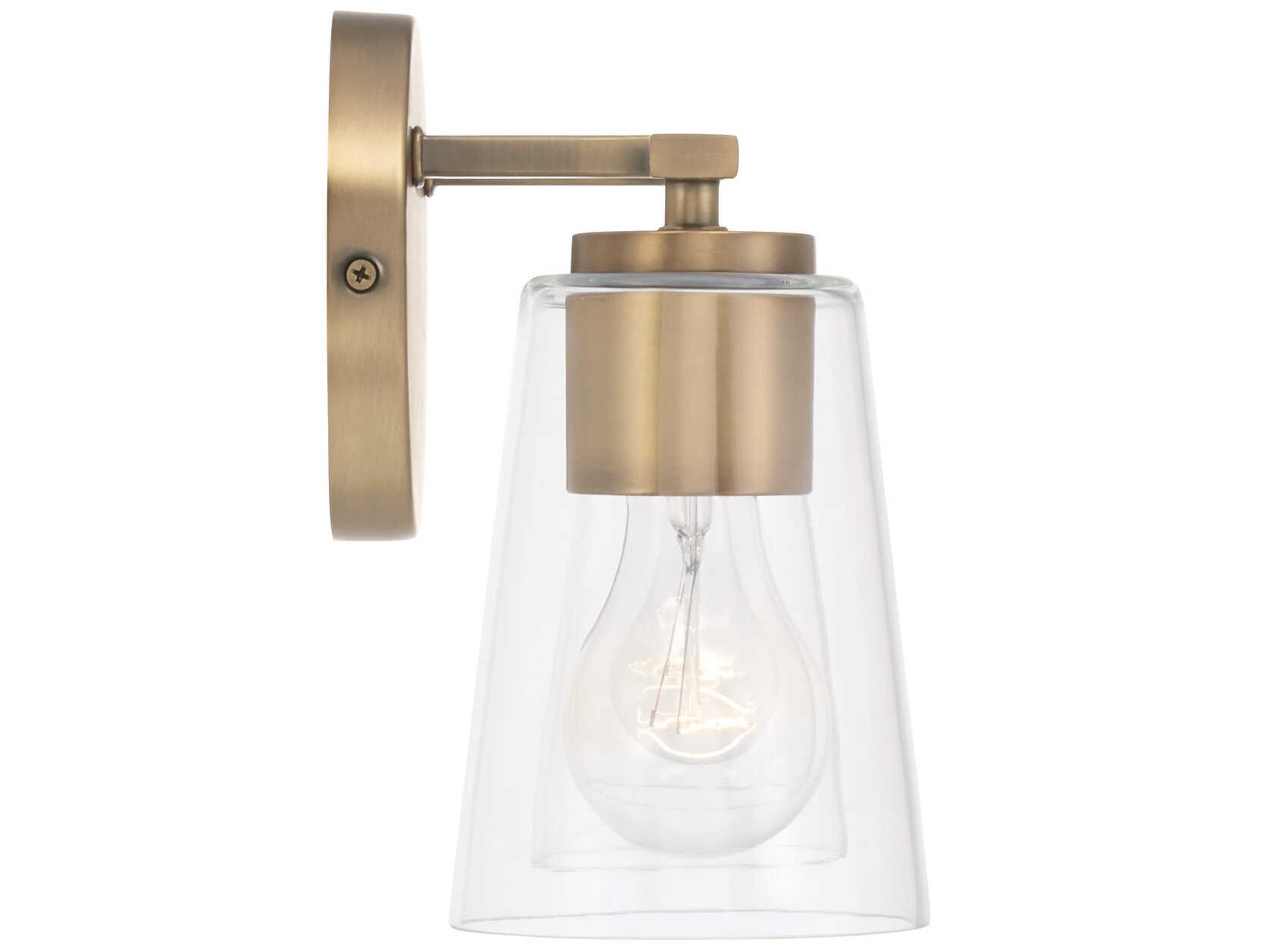 Capital Lighting Portman 2-Light Aged Brass Glass Vanity Light