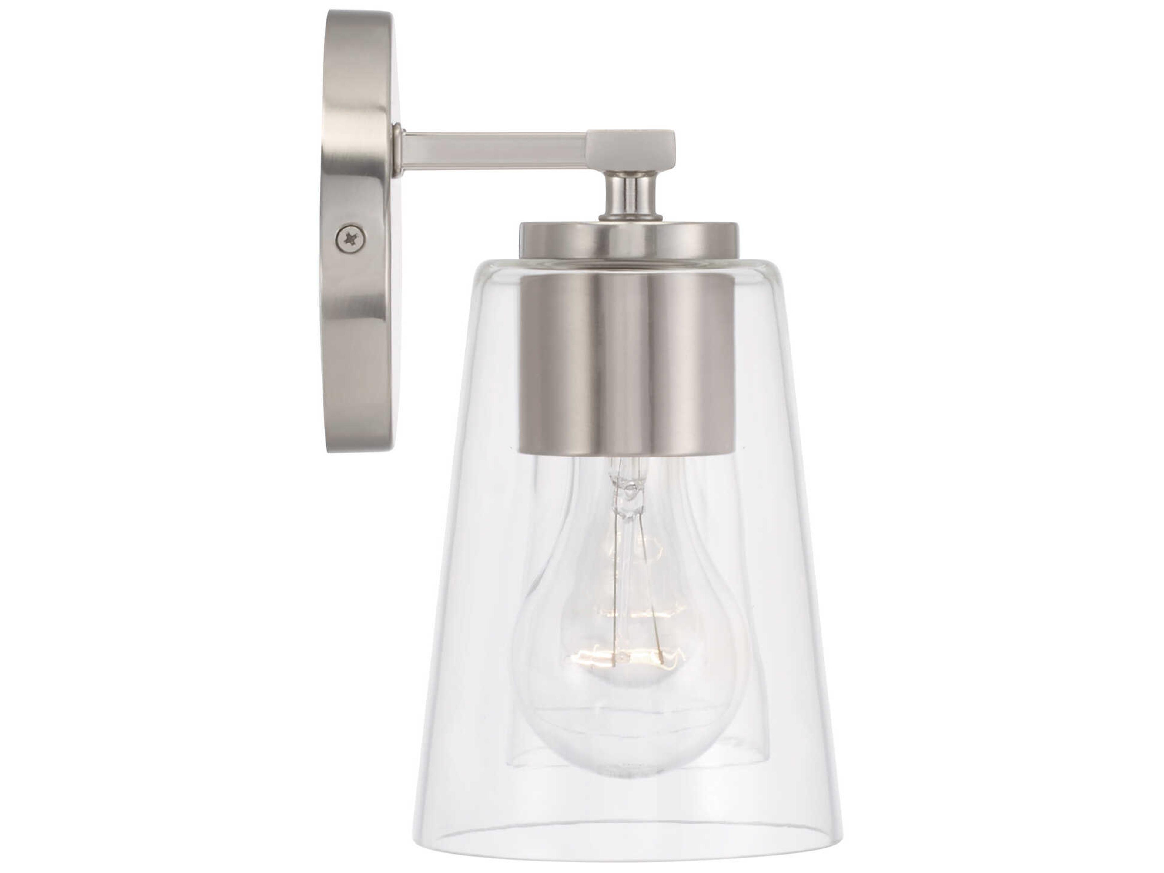 Capital Lighting Portman 3-Light Brushed Nickel Glass Vanity Light