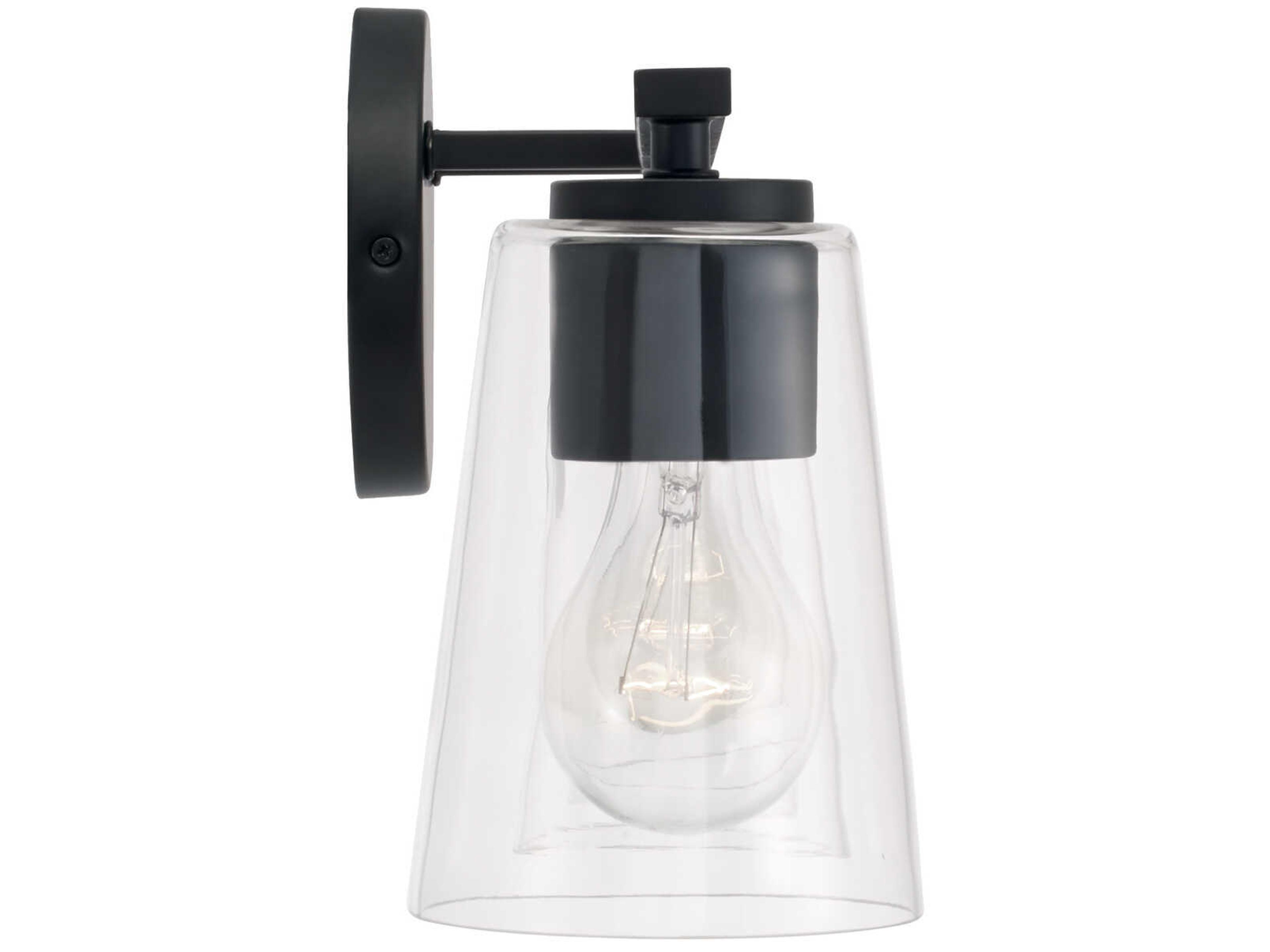 Capital Lighting Portman 4-Light Matte Black Glass Vanity Light