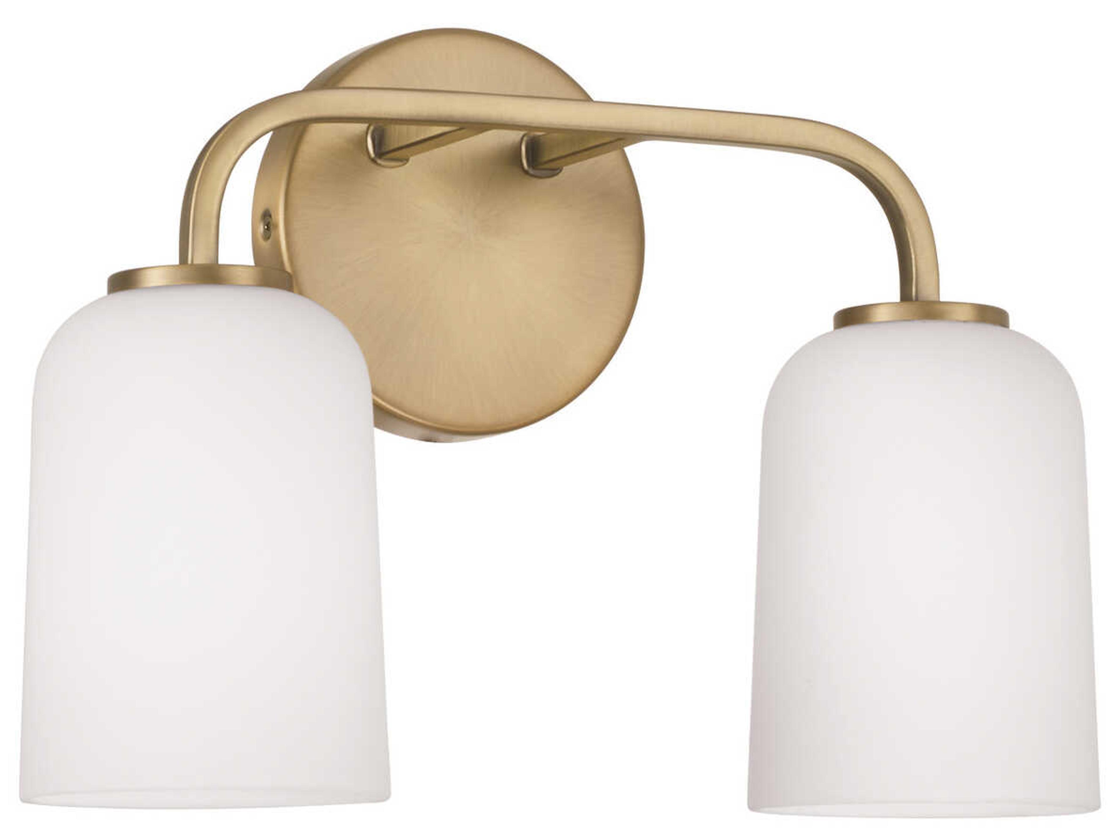 Lawson 2-Light Aged Brass Glass Vanity Light
