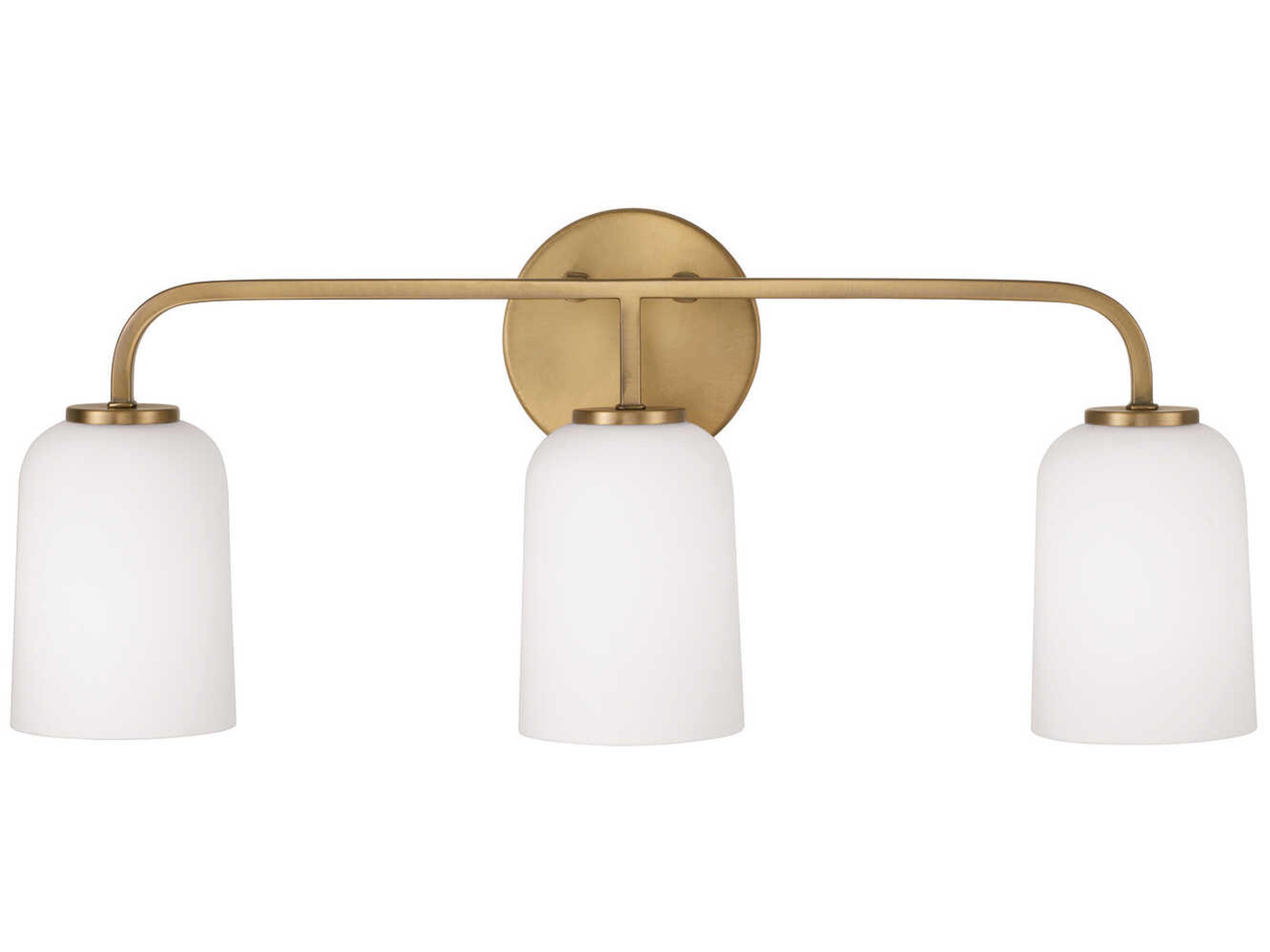 Capital Lighting Lawson 3-Light Aged Brass Glass Vanity Light