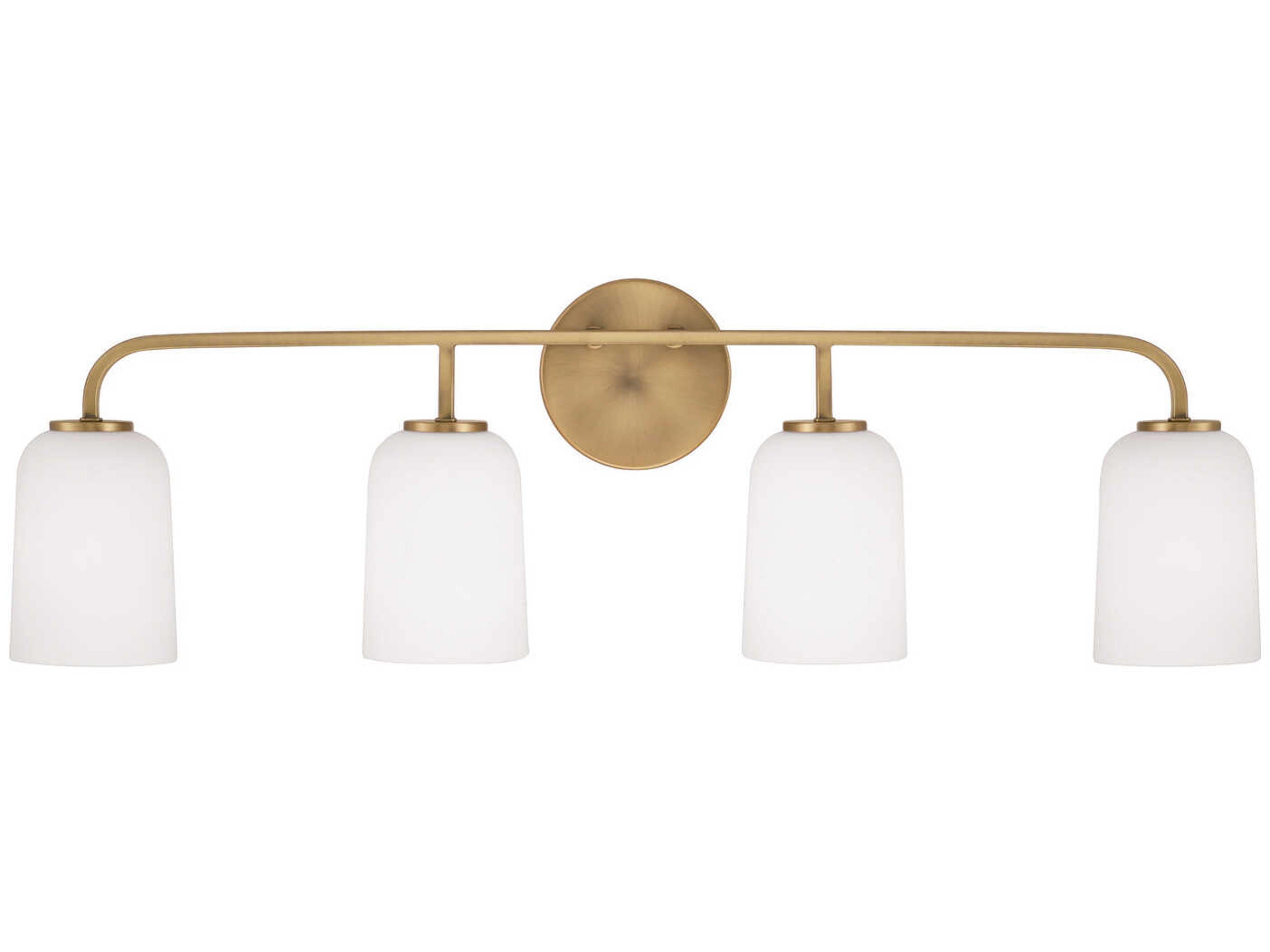 Capital Lighting Lawson 4-Light Aged Brass Glass Vanity Light