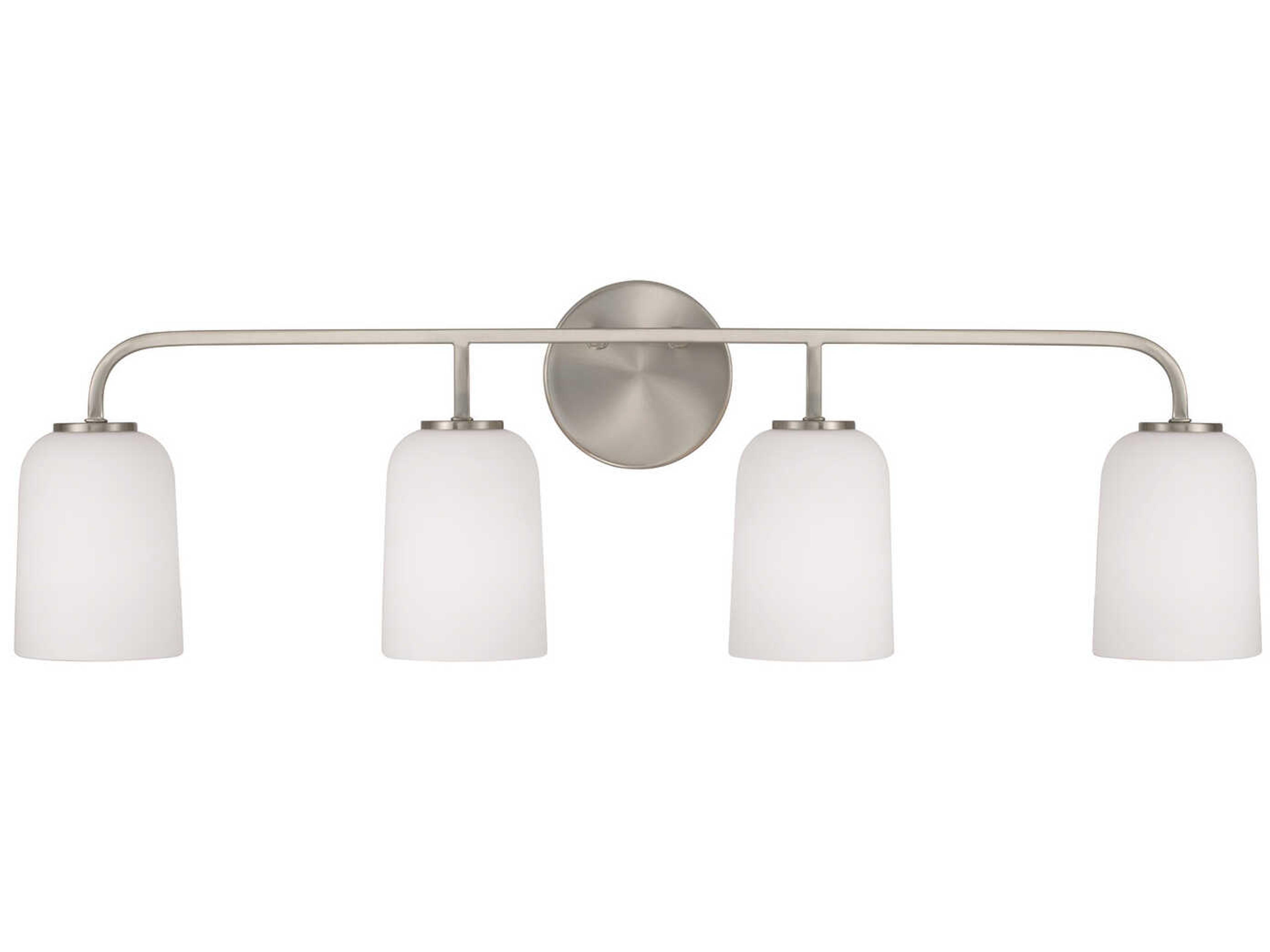 Capital Lighting Lawson 4-Light Brushed Nickel Glass Vanity Light