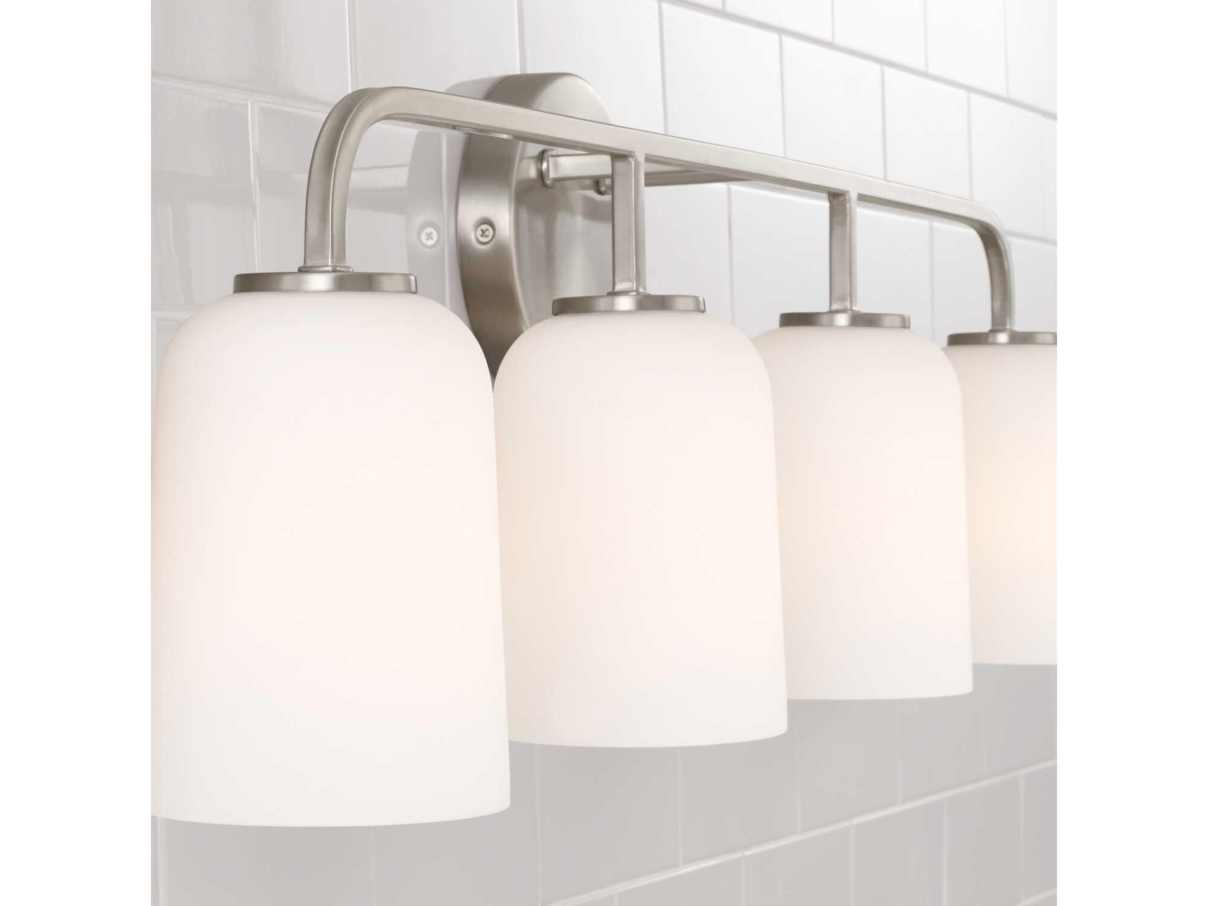 Capital Lighting Lawson 4-Light Brushed Nickel Glass Vanity Light