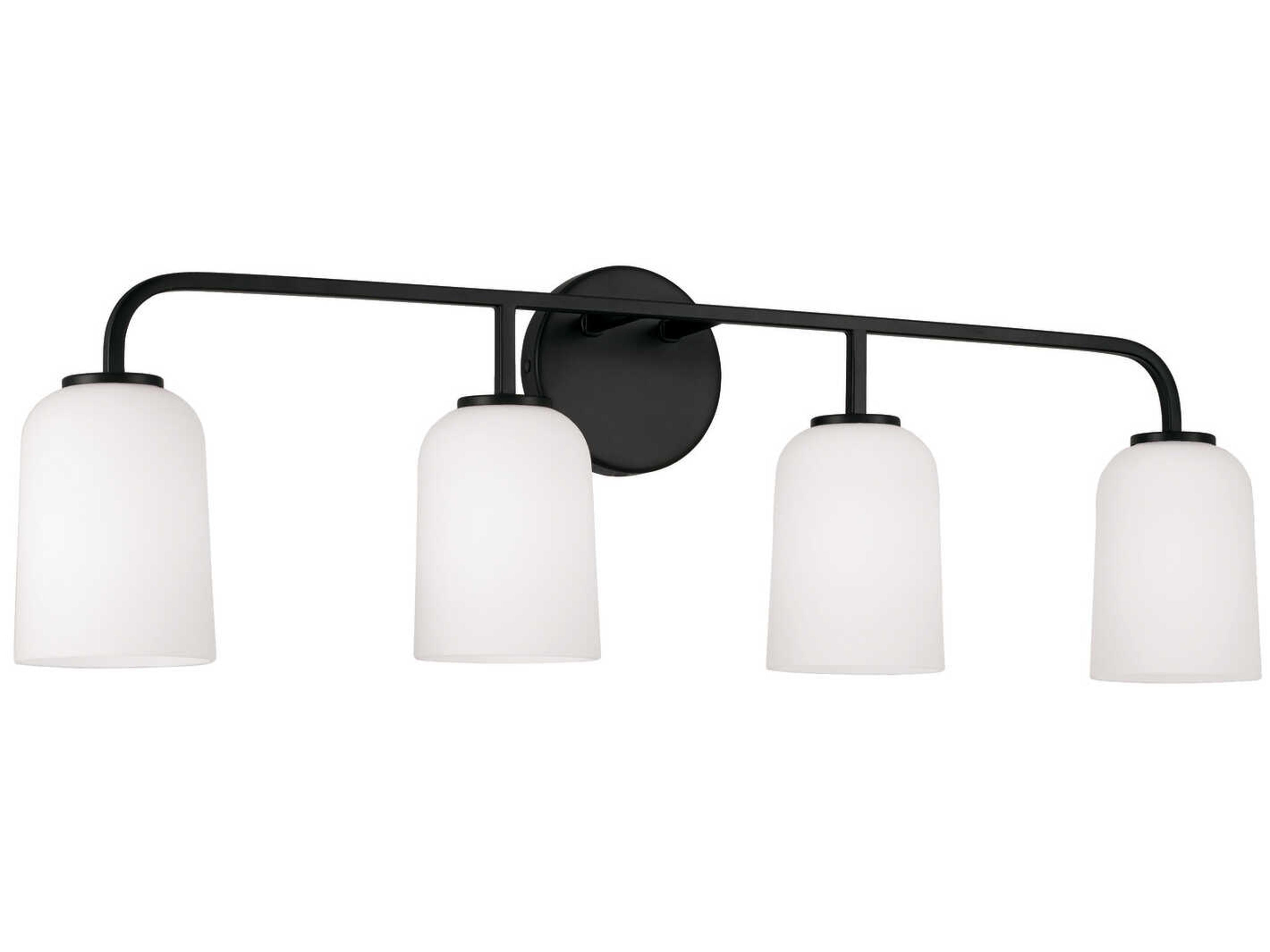 Lawson 4-Light Matte Black Glass Vanity Light