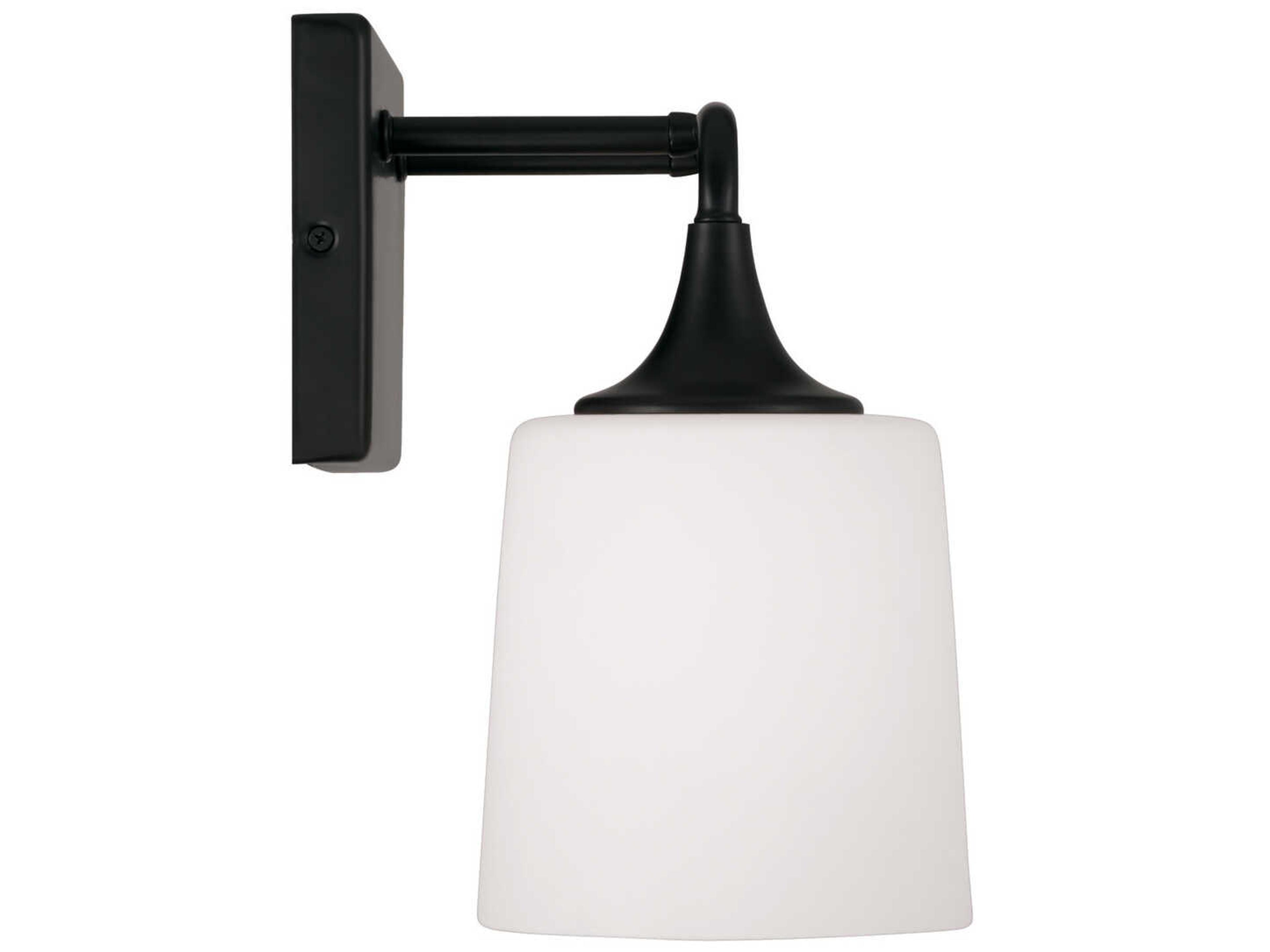 Capital Lighting Presley 2-Light Matte Black Glass Vanity Light