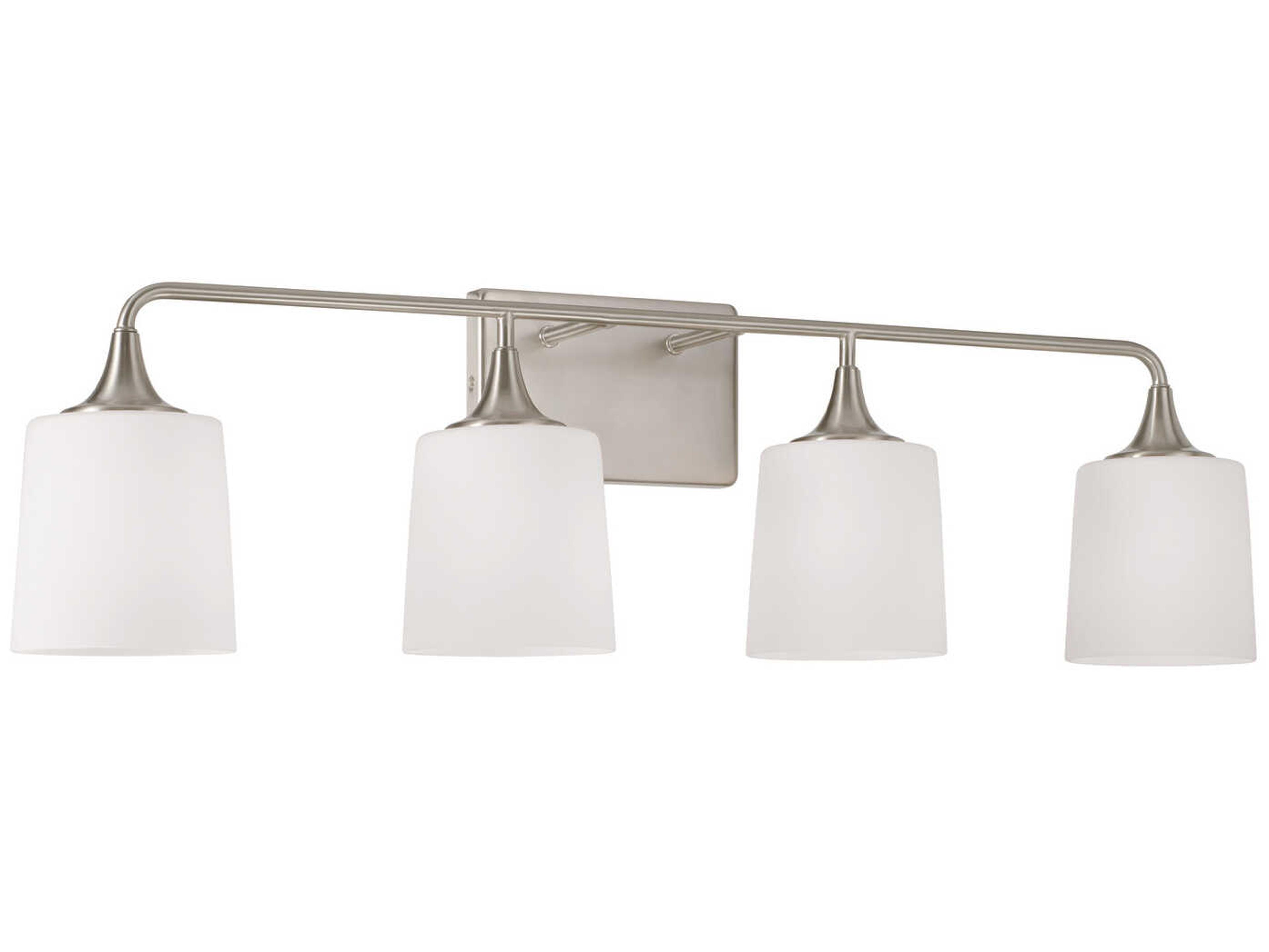 Presley 4-Light Brushed Nickel Glass Vanity Light