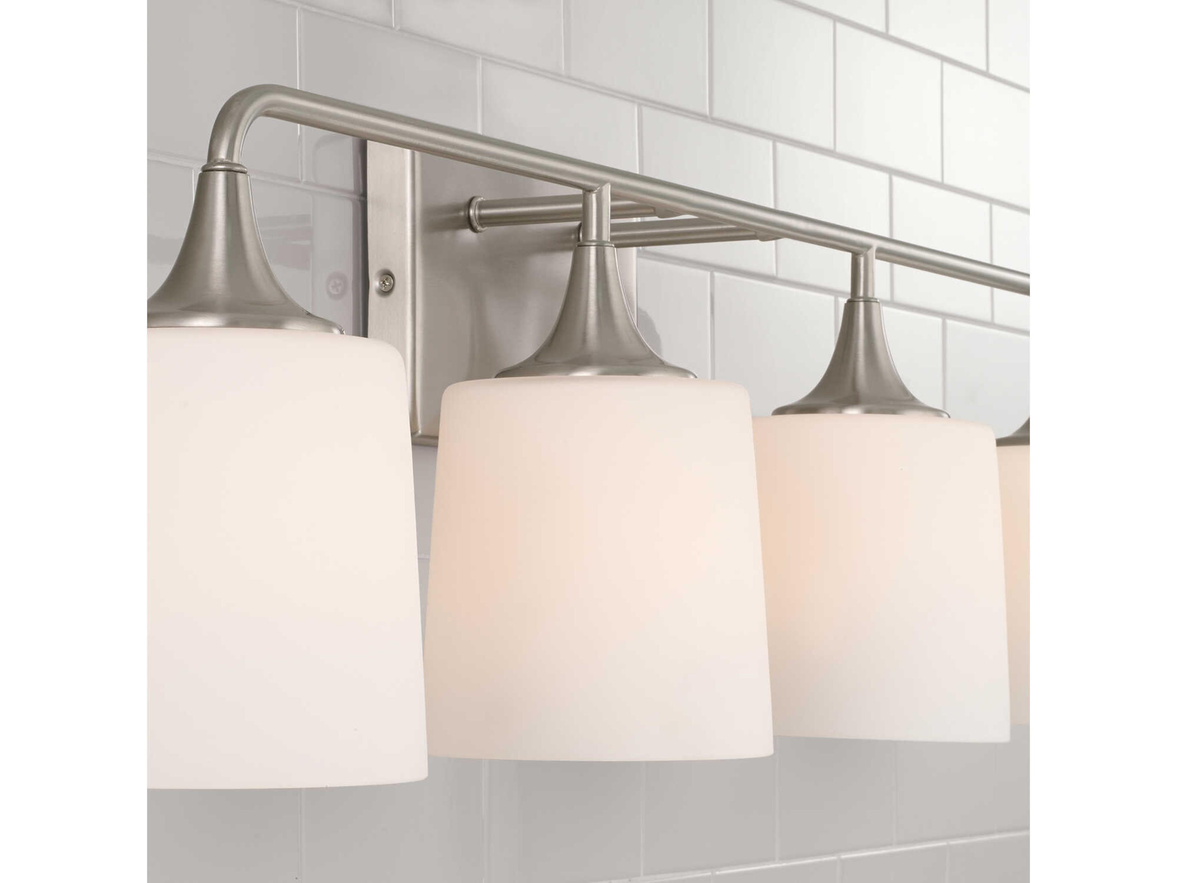 Capital Lighting Presley 4-Light Brushed Nickel Glass Vanity Light