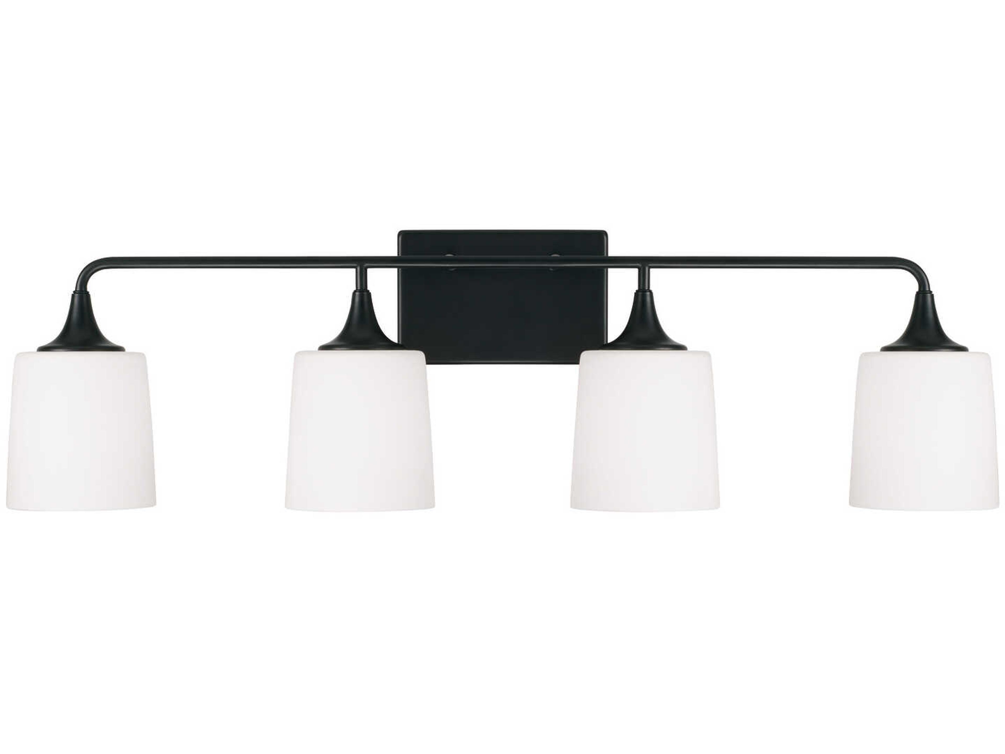 Capital Lighting Presley 4-Light Matte Black Glass Vanity Light