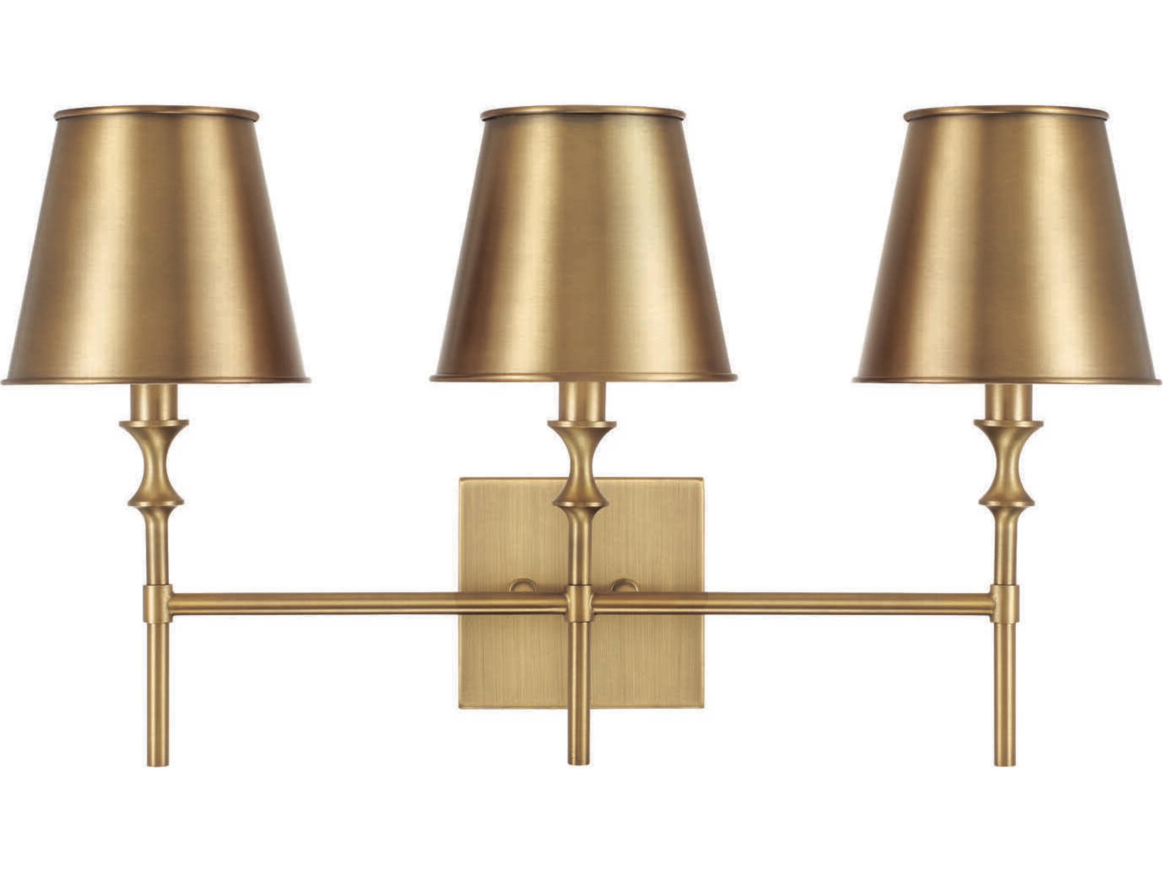 Capital Lighting Whitney 3-Light Aged Brass Vanity Light