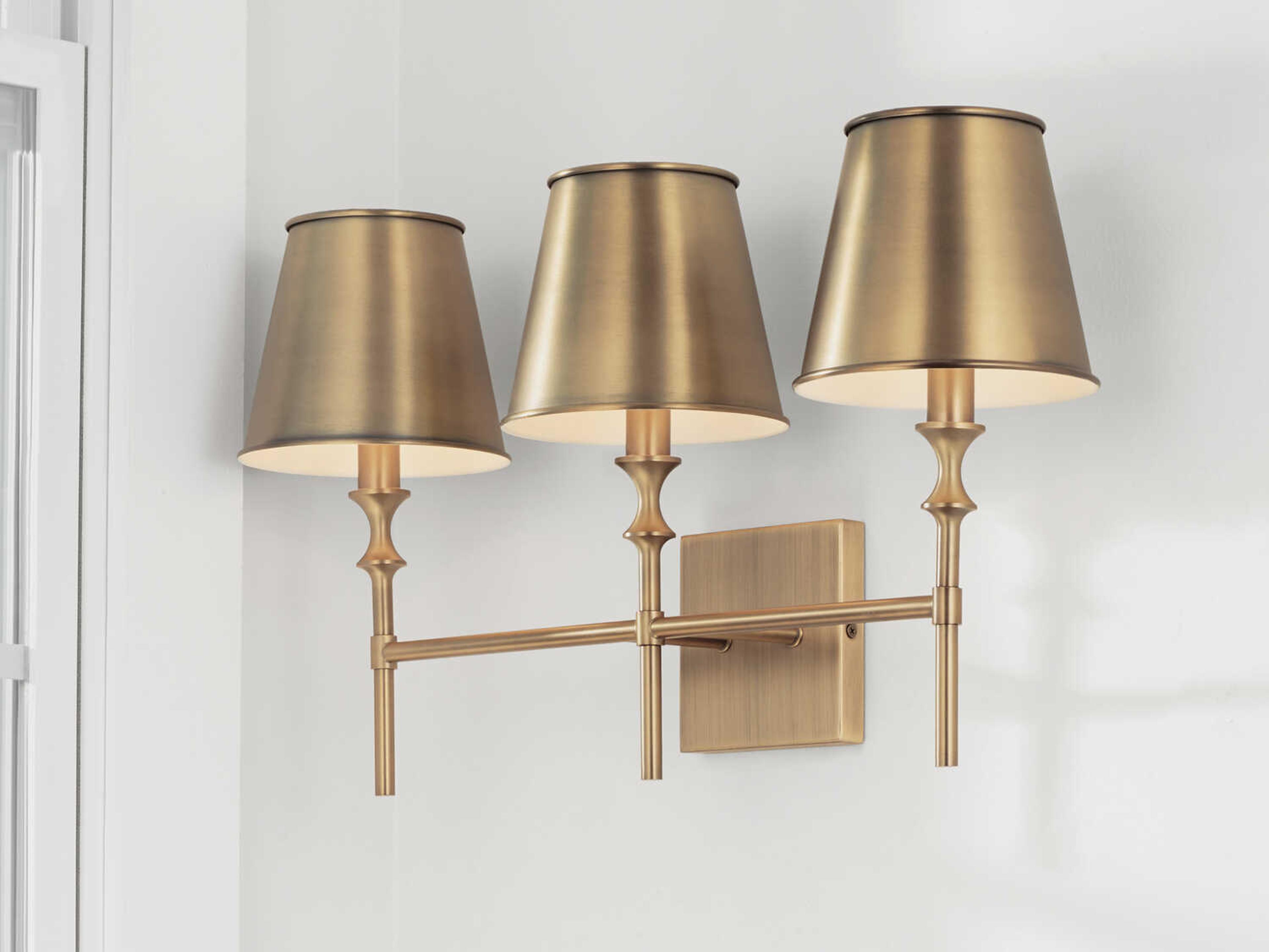 Capital Lighting Whitney 3-Light Aged Brass Vanity Light