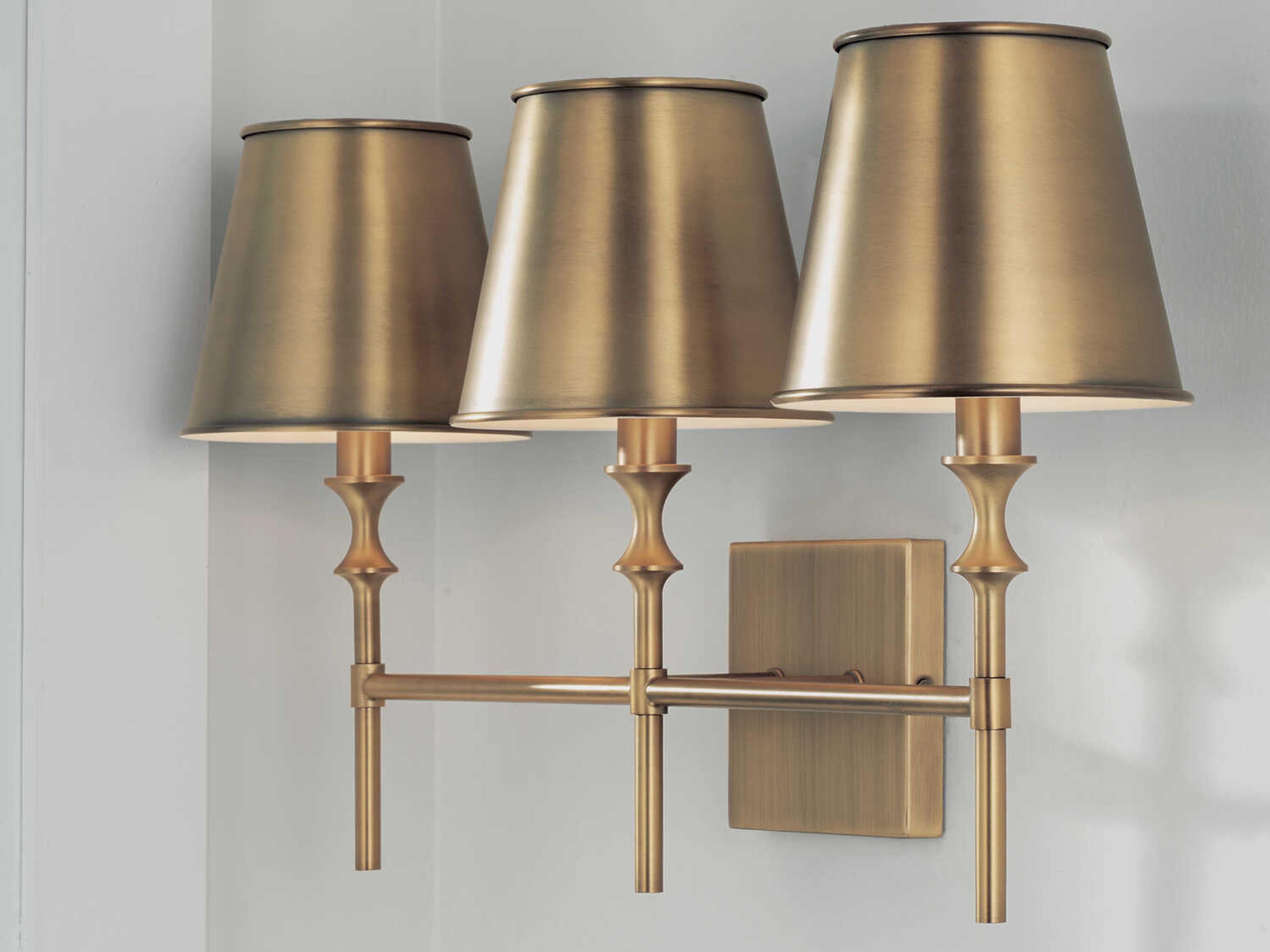 Capital Lighting Whitney 3-Light Aged Brass Vanity Light