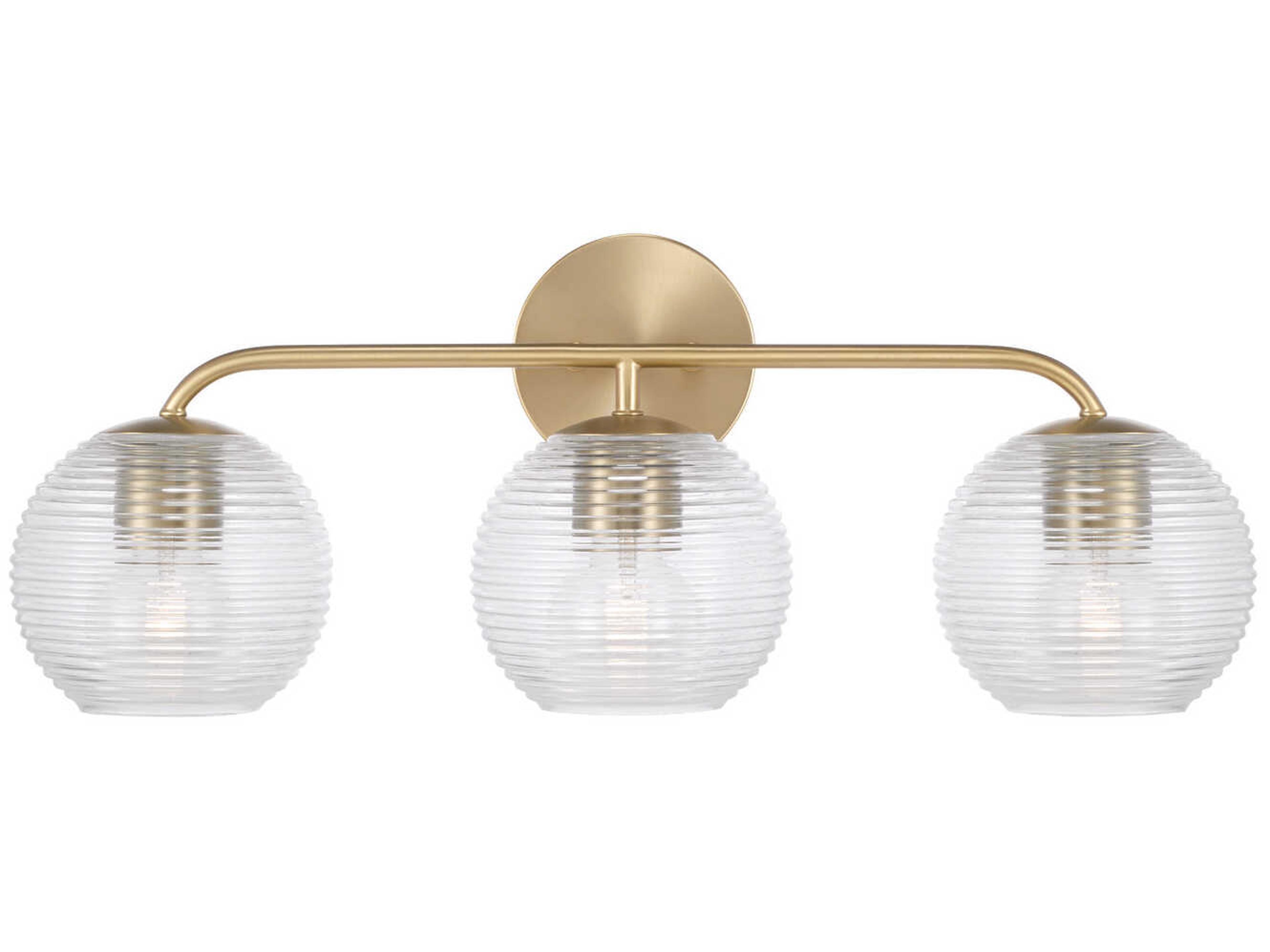 Capital Lighting Dolan 3-Light Matte Brass Glass Vanity Light