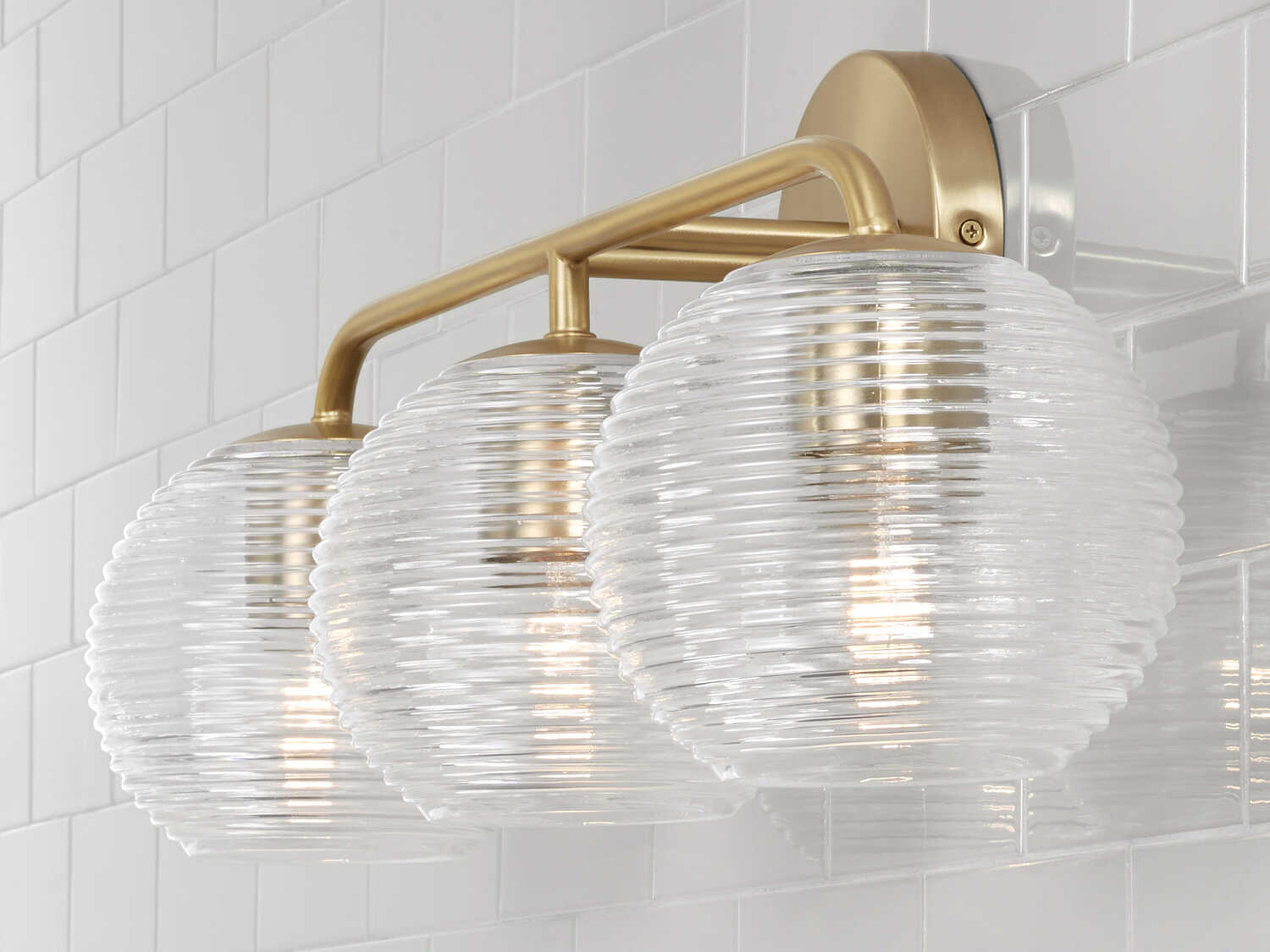 Capital Lighting Dolan 3-Light Matte Brass Glass Vanity Light