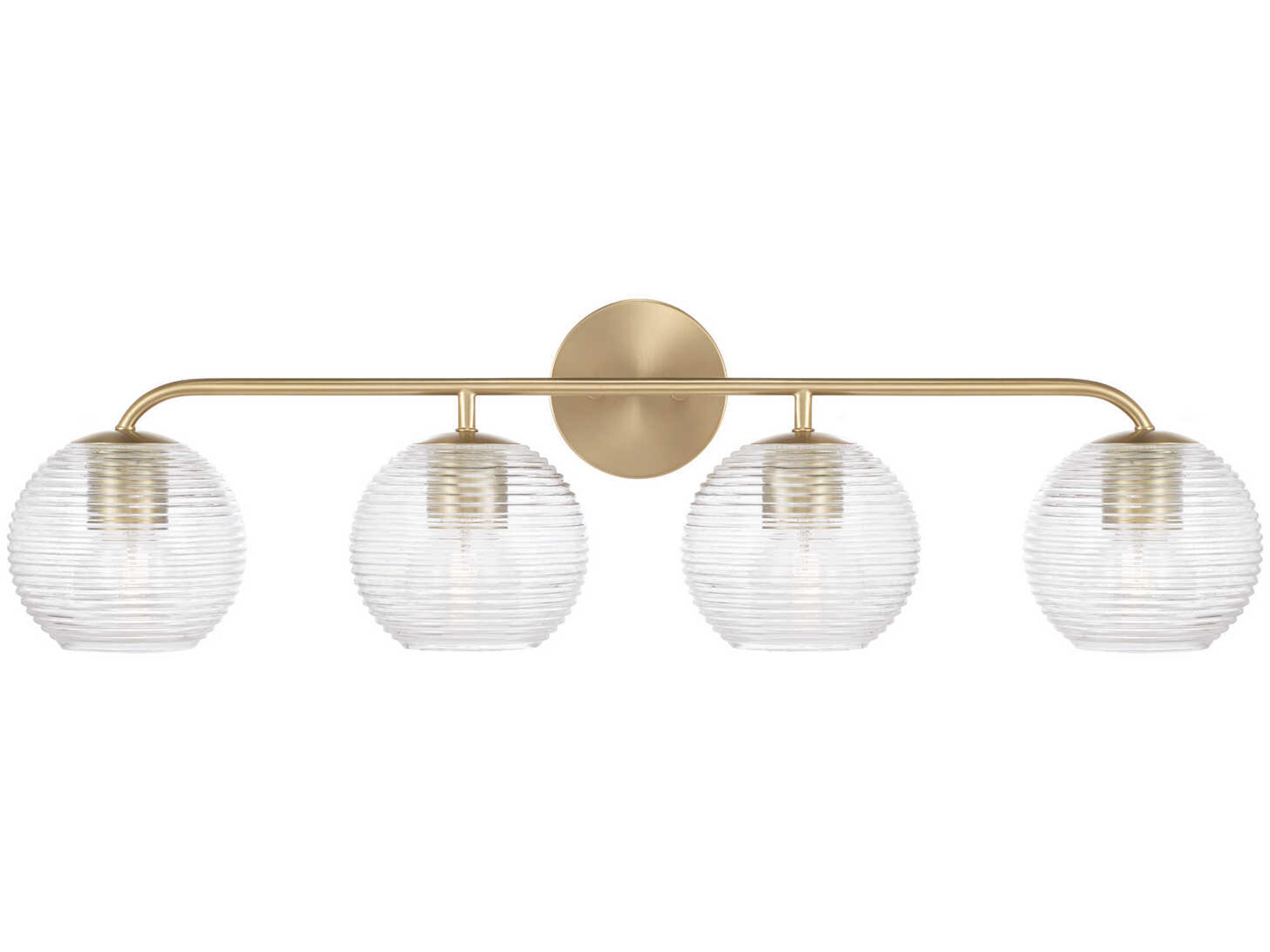 Capital Lighting Dolan 4-Light Matte Brass Glass Vanity Light