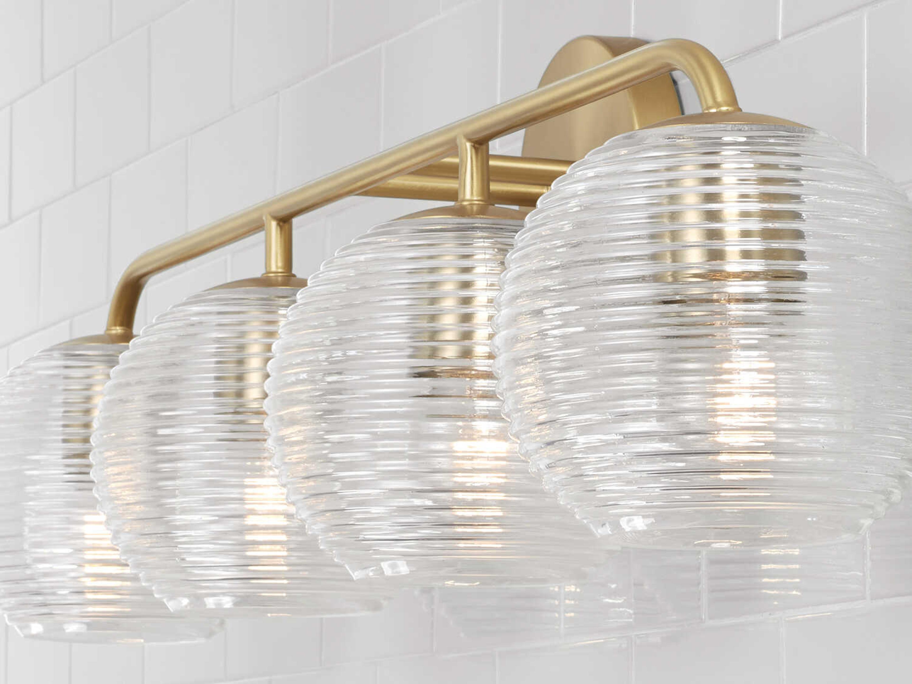 Capital Lighting Dolan 4-Light Matte Brass Glass Vanity Light